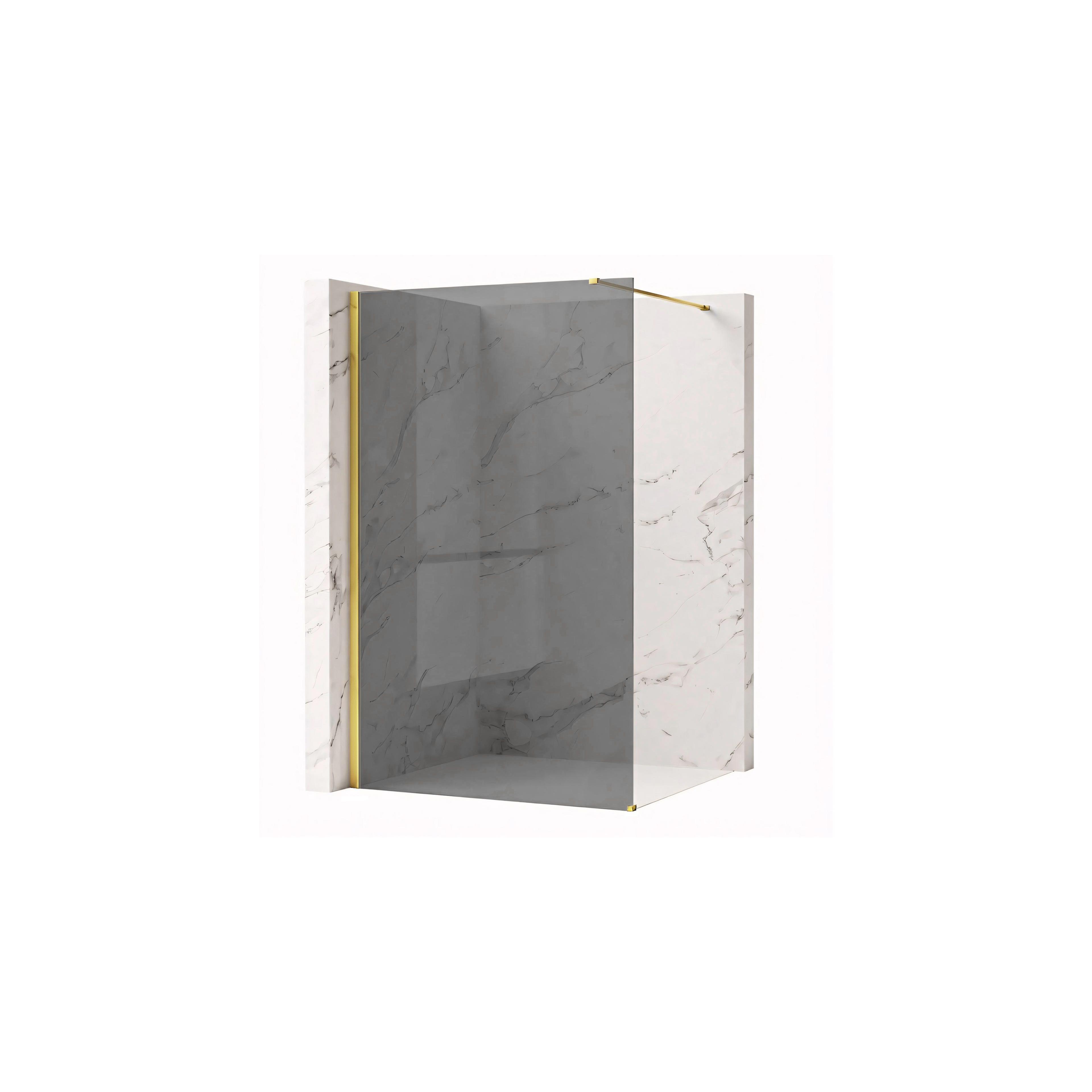Duschwand Rea Flexi Grey / Gold 80