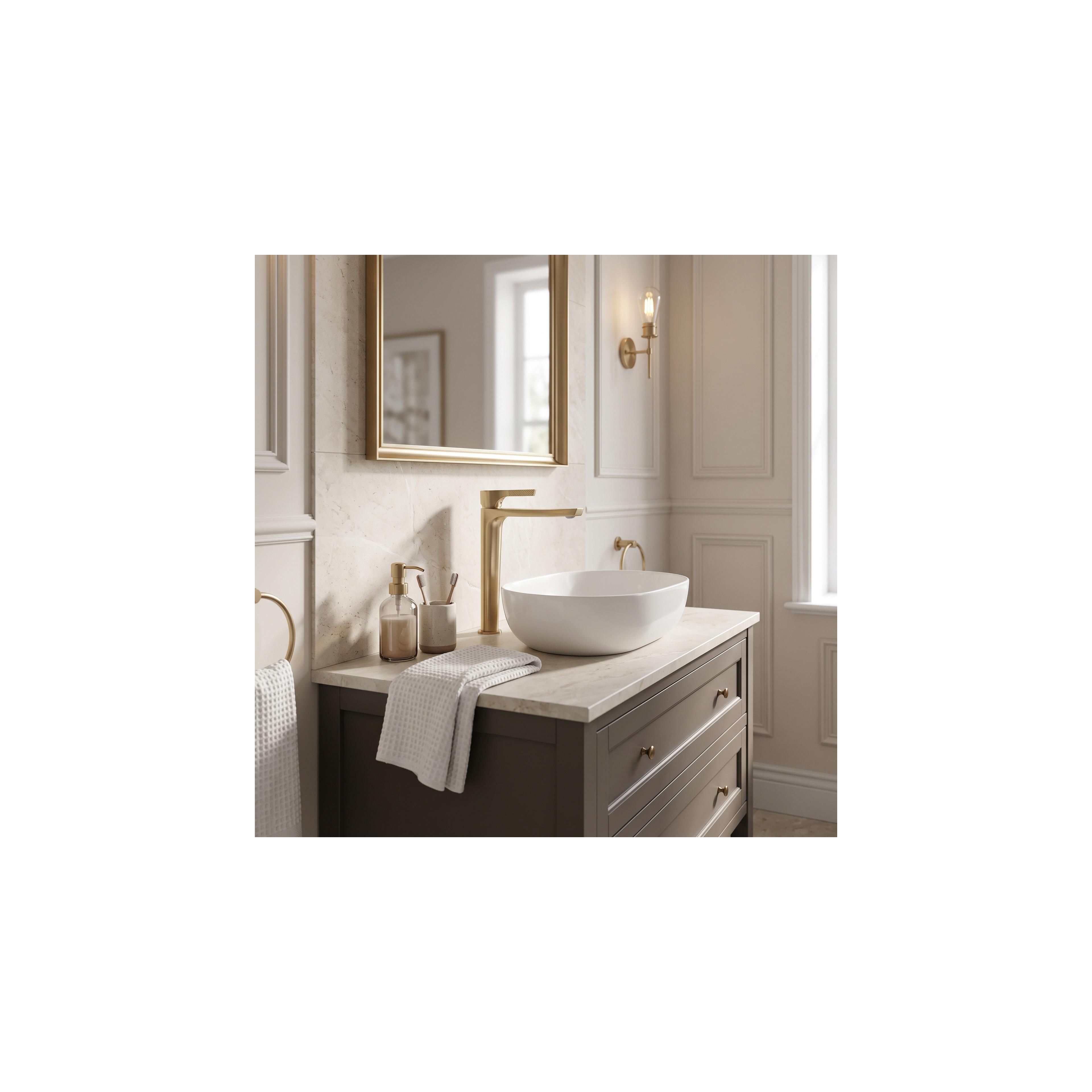Waschbeckenarmatur PREMIUM Rea Maxim Brush Gold High