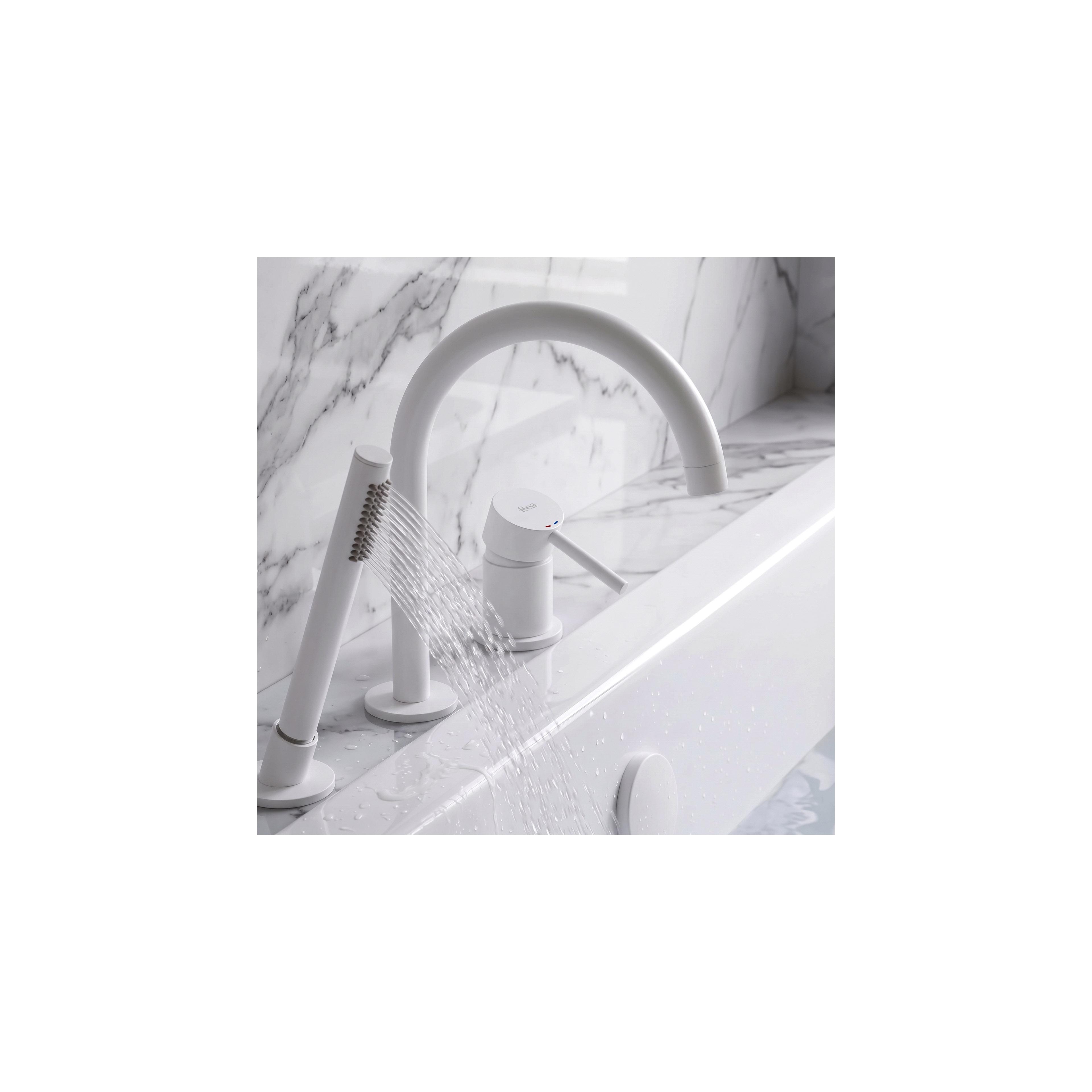 3-Hole Bathtub Faucet Rea Lungo White
