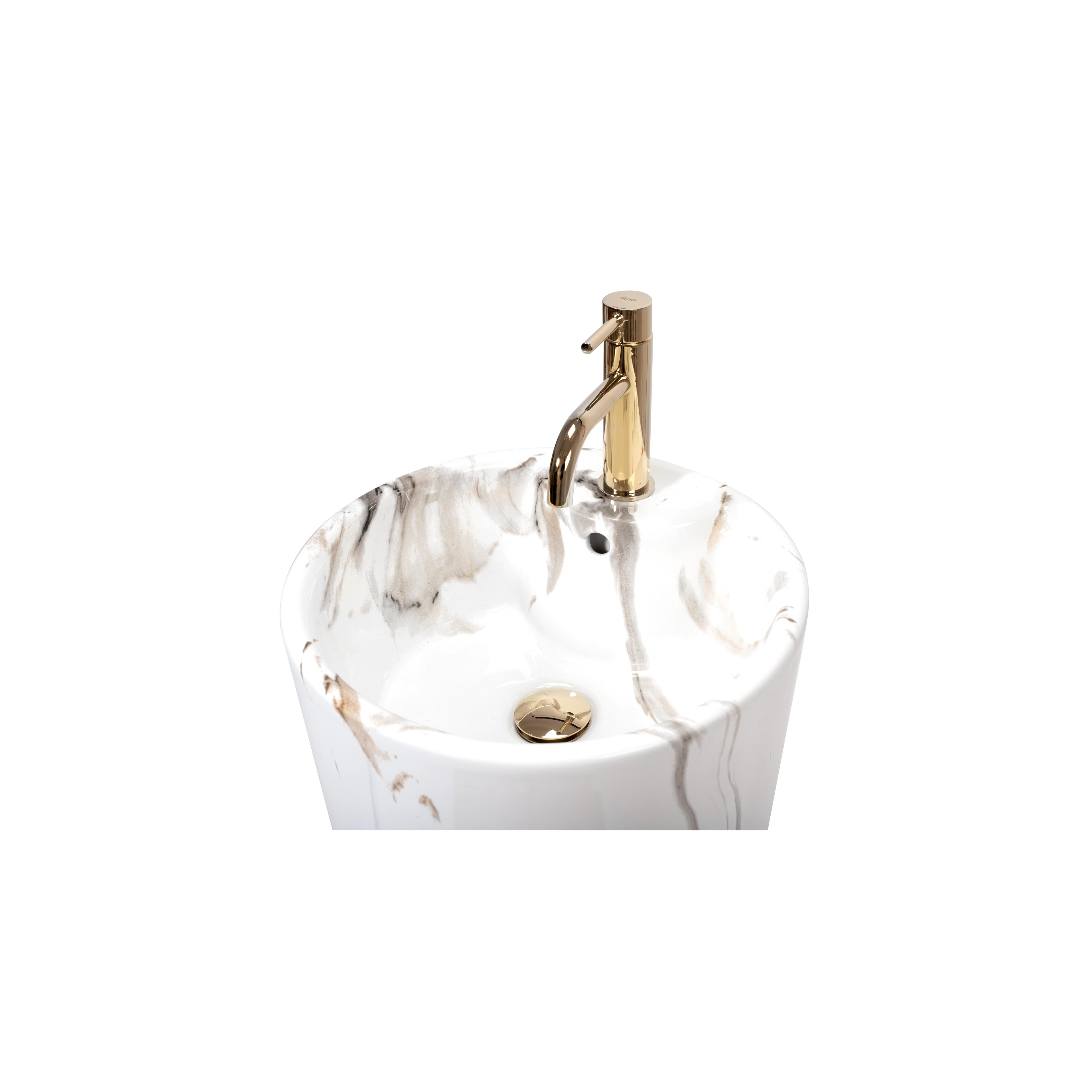 Brīvi stāvoša keramikas izlietne Blanka Marble Marble