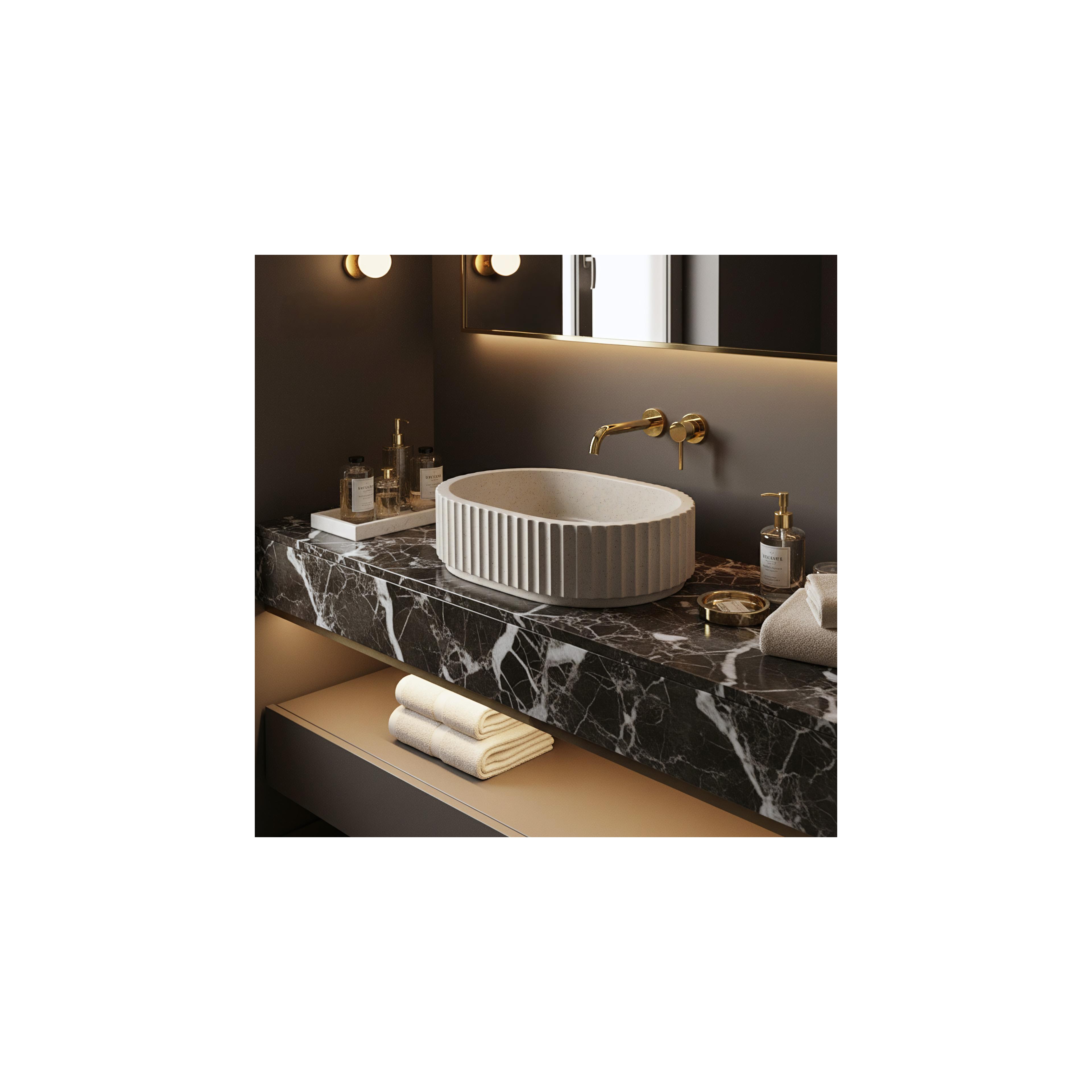 Aufsatzwaschbecken Rea Margaret Beige