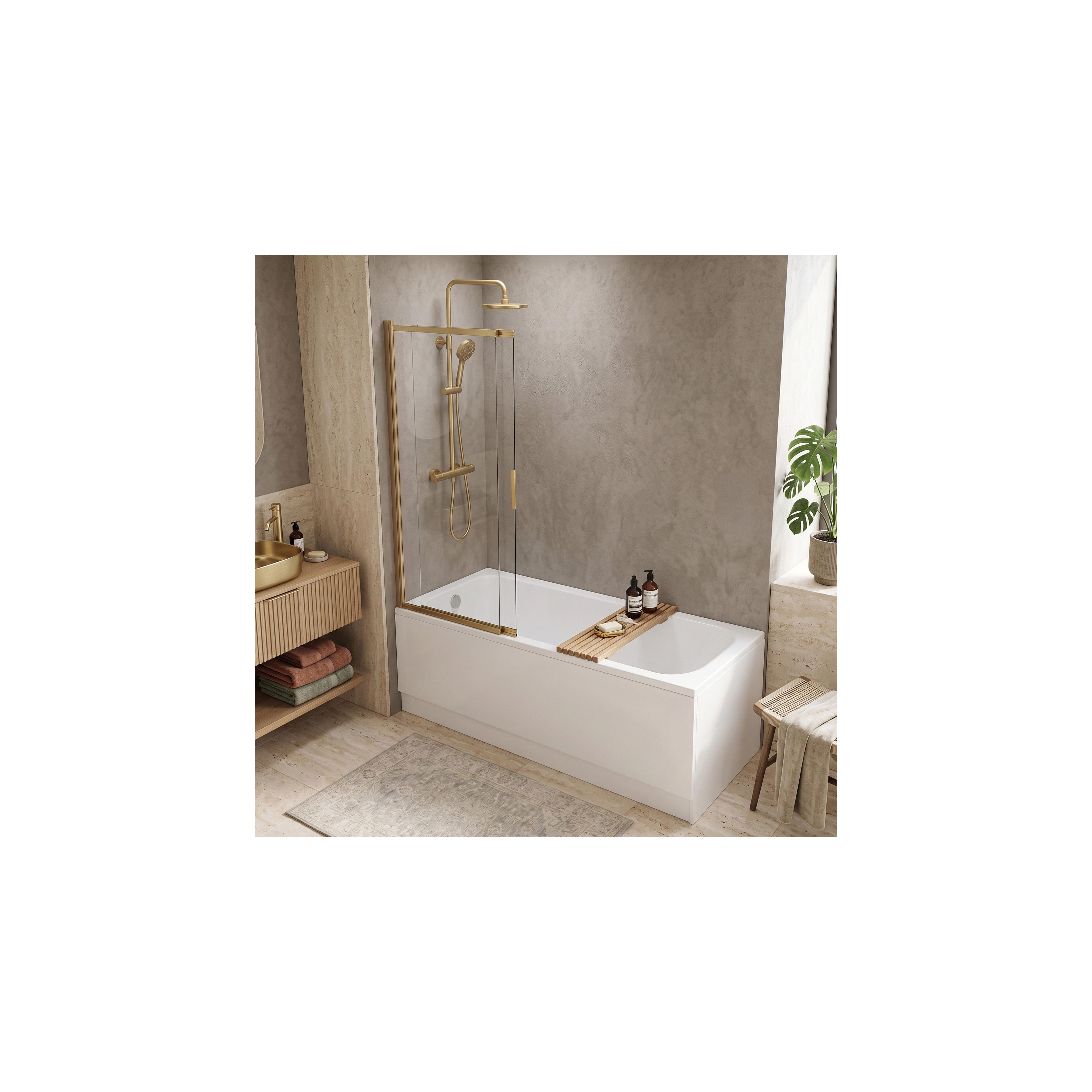 Badewannen-Duschwand Schiebetür REA Dario Brush Gold 120