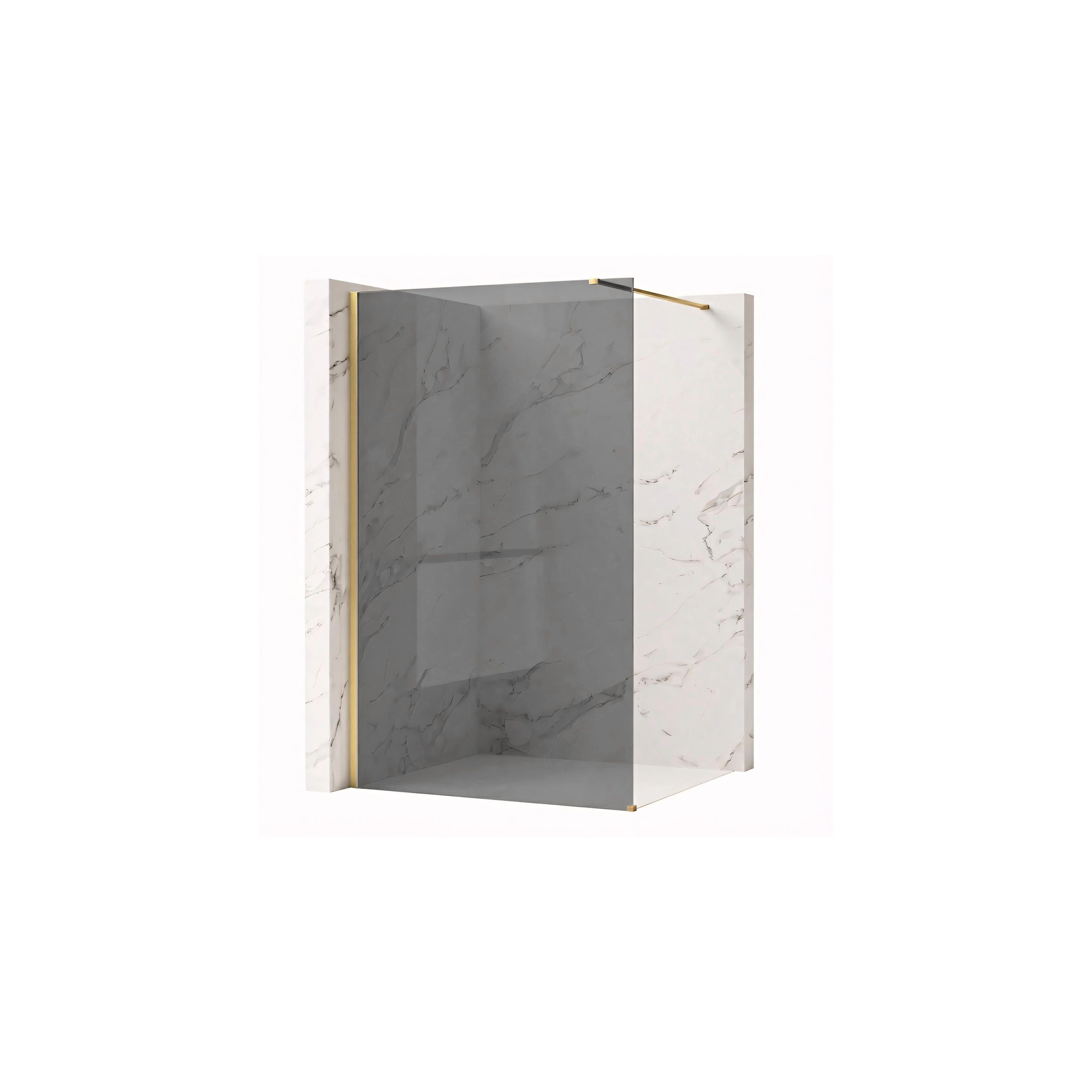 Duschwand Rea Flexi Grey / Brush Gold 140