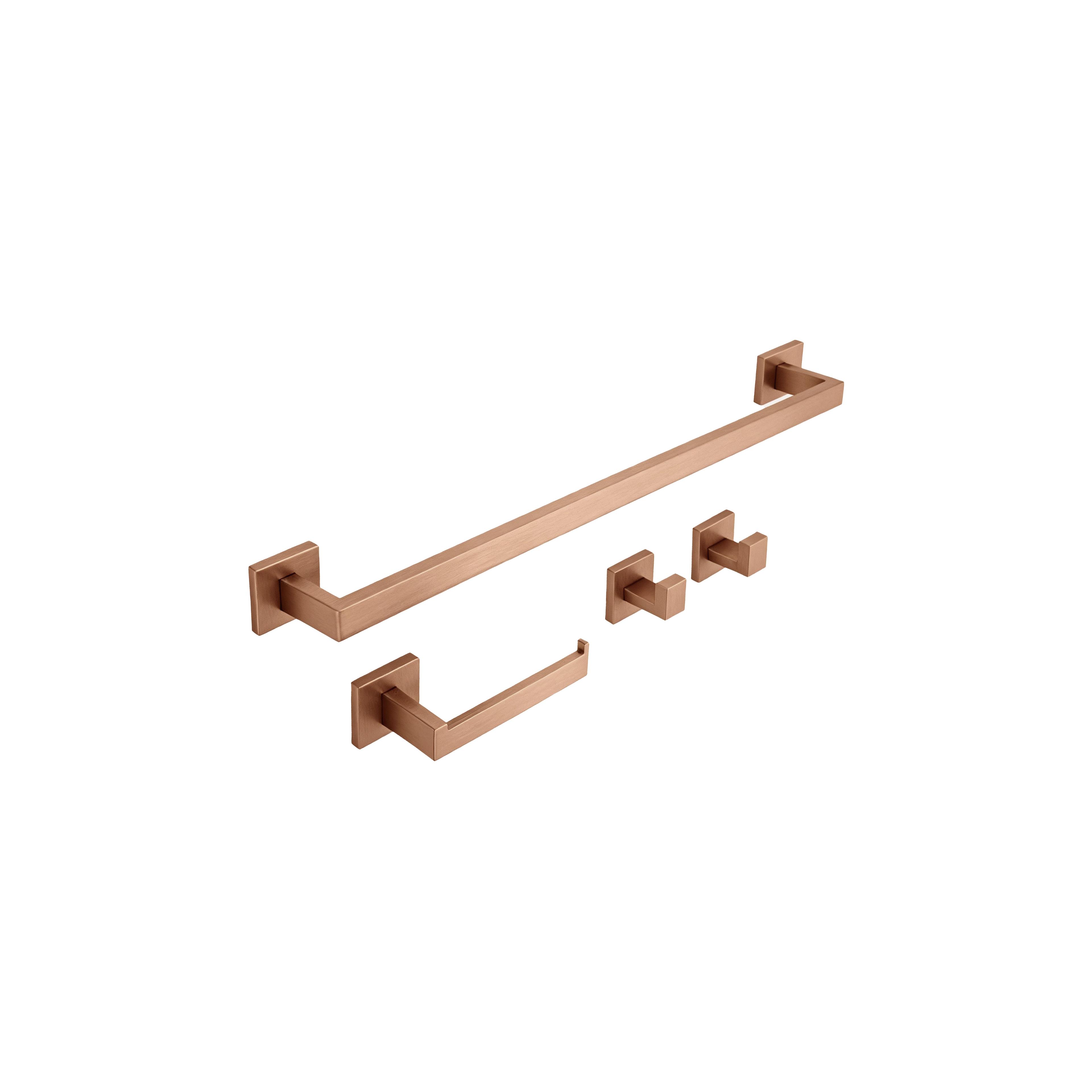 Badezimmer-Accessoire-Set Rio Brush Copper 4-teilig