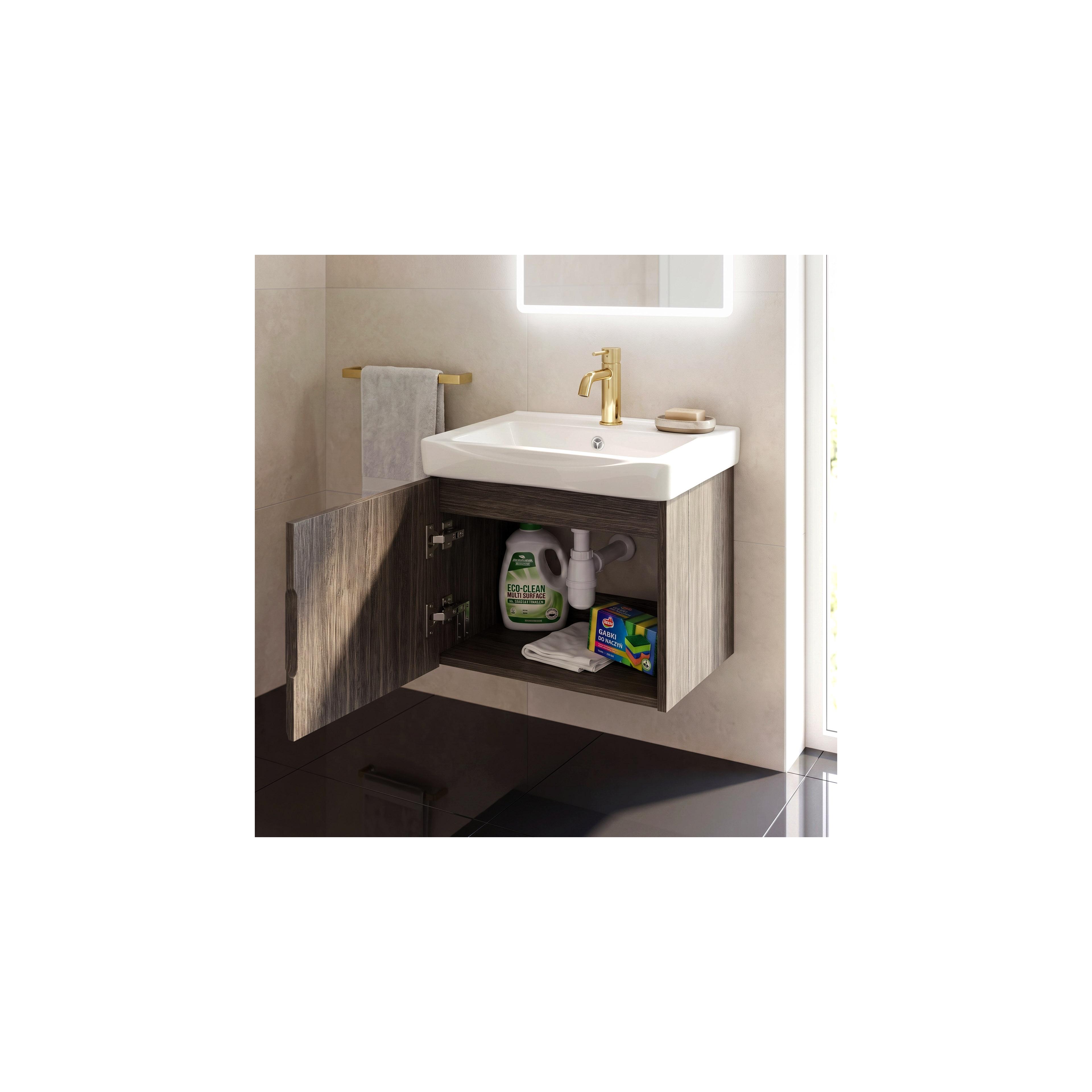 Badezimmerschrank mit Waschbecken Rea DB85-50-1 Dark 50cm