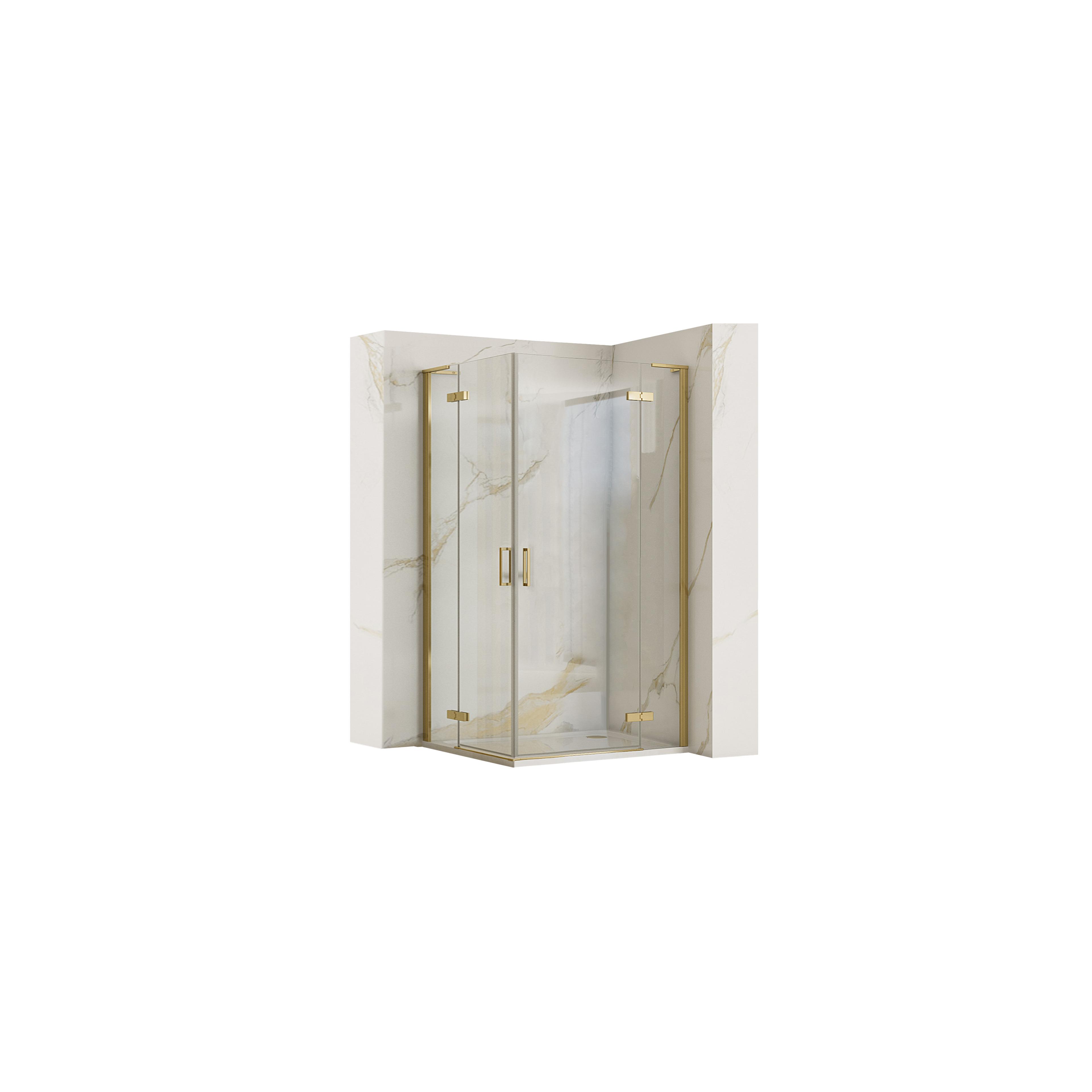 Cabine de douche REA Hugo 90x100 Gold Brush