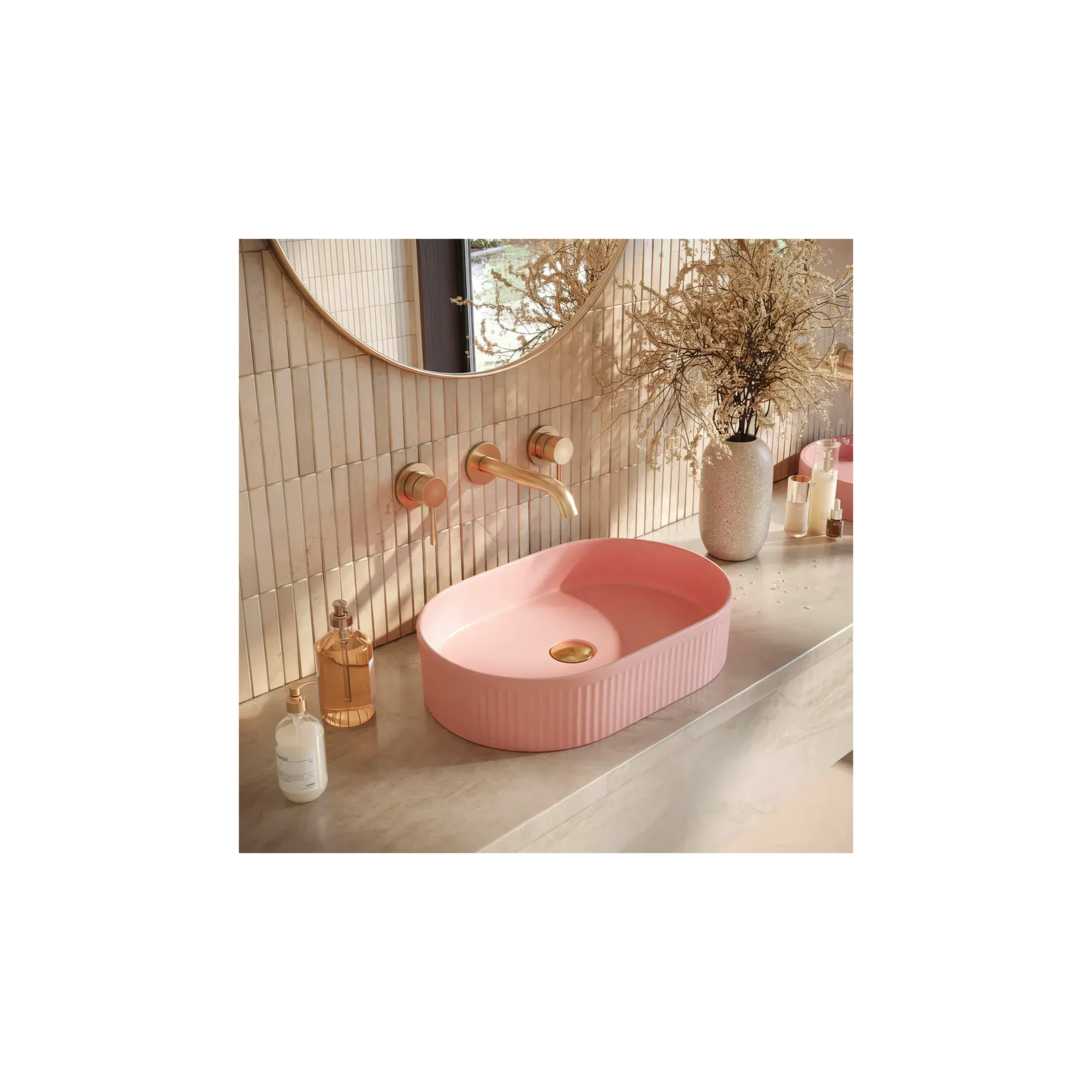 Countertop washbasin Rea Vanda Bubble Gum Matt