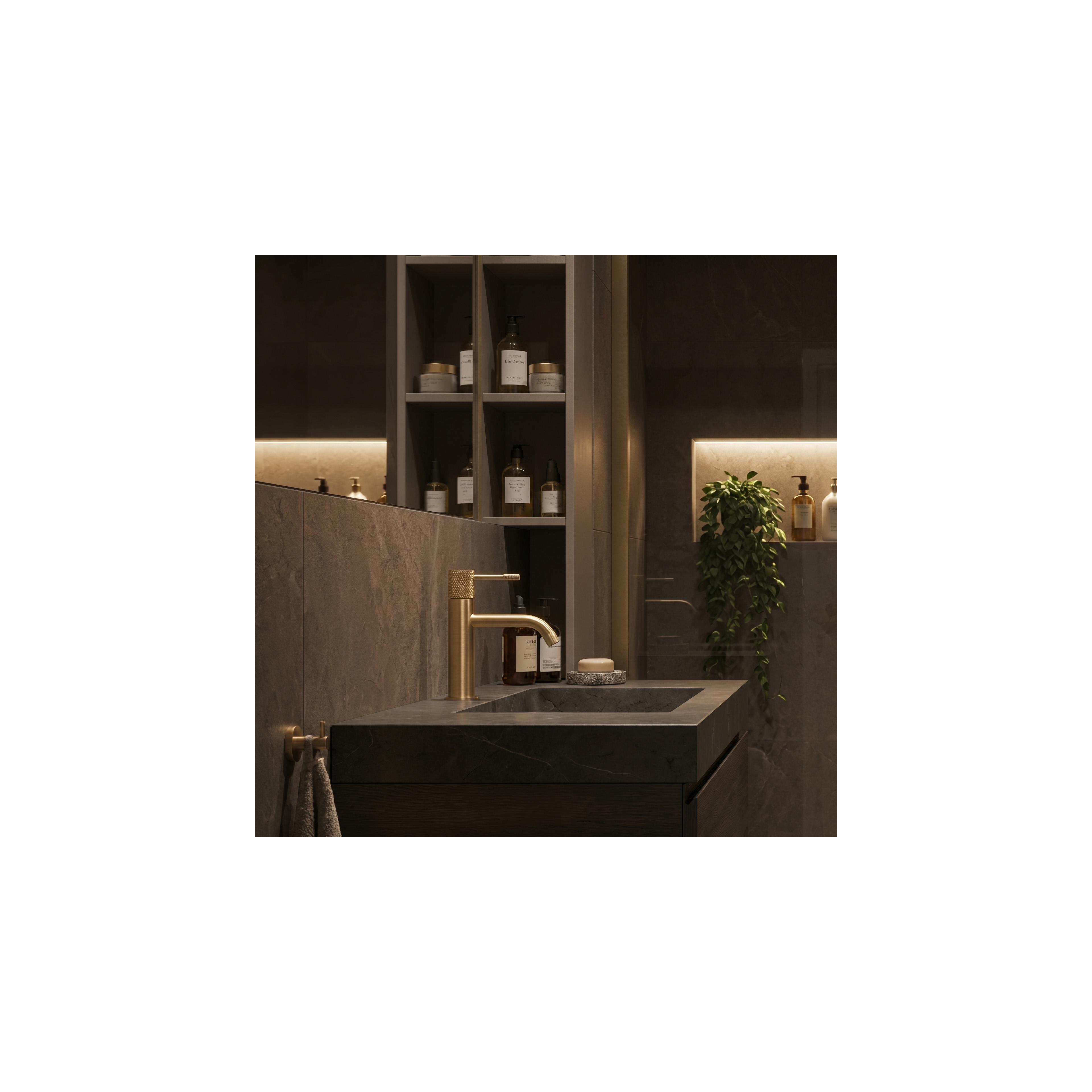 Waschbeckenarmatur Rea Venti Brush Gold Low