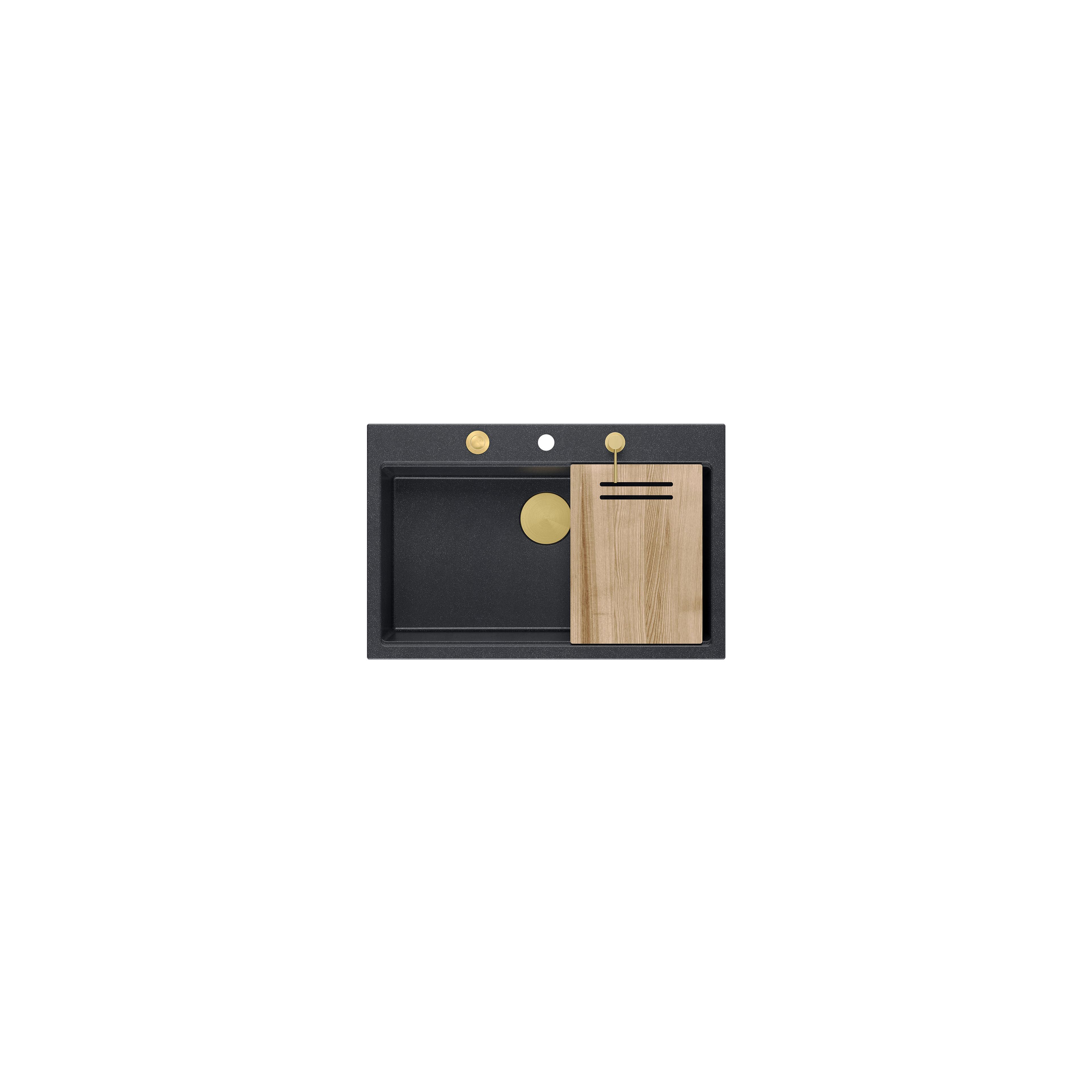 Granitspülbecken MARC 110 WORKSTATION Black Metallic