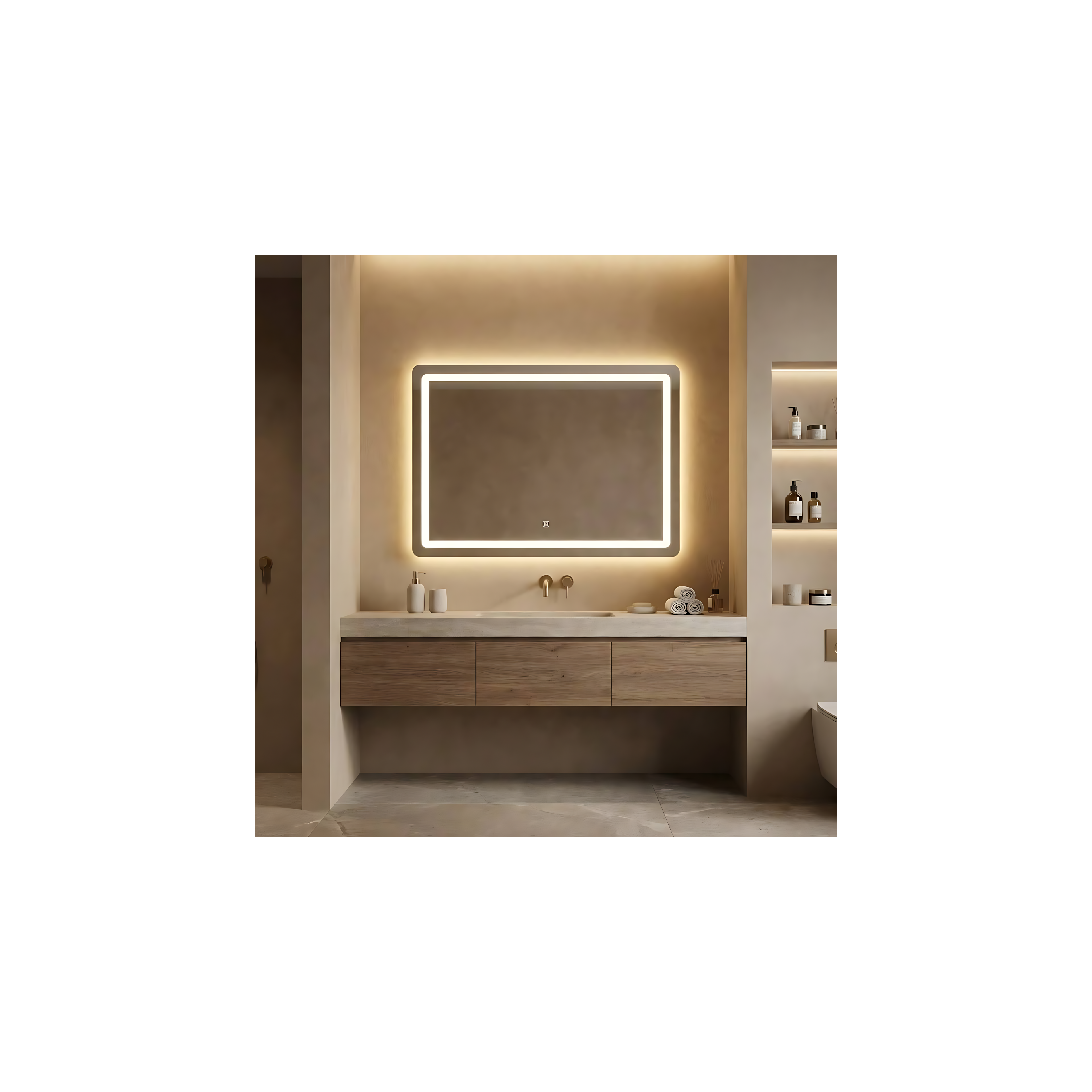 Spiegel LED 80x60cm P10407