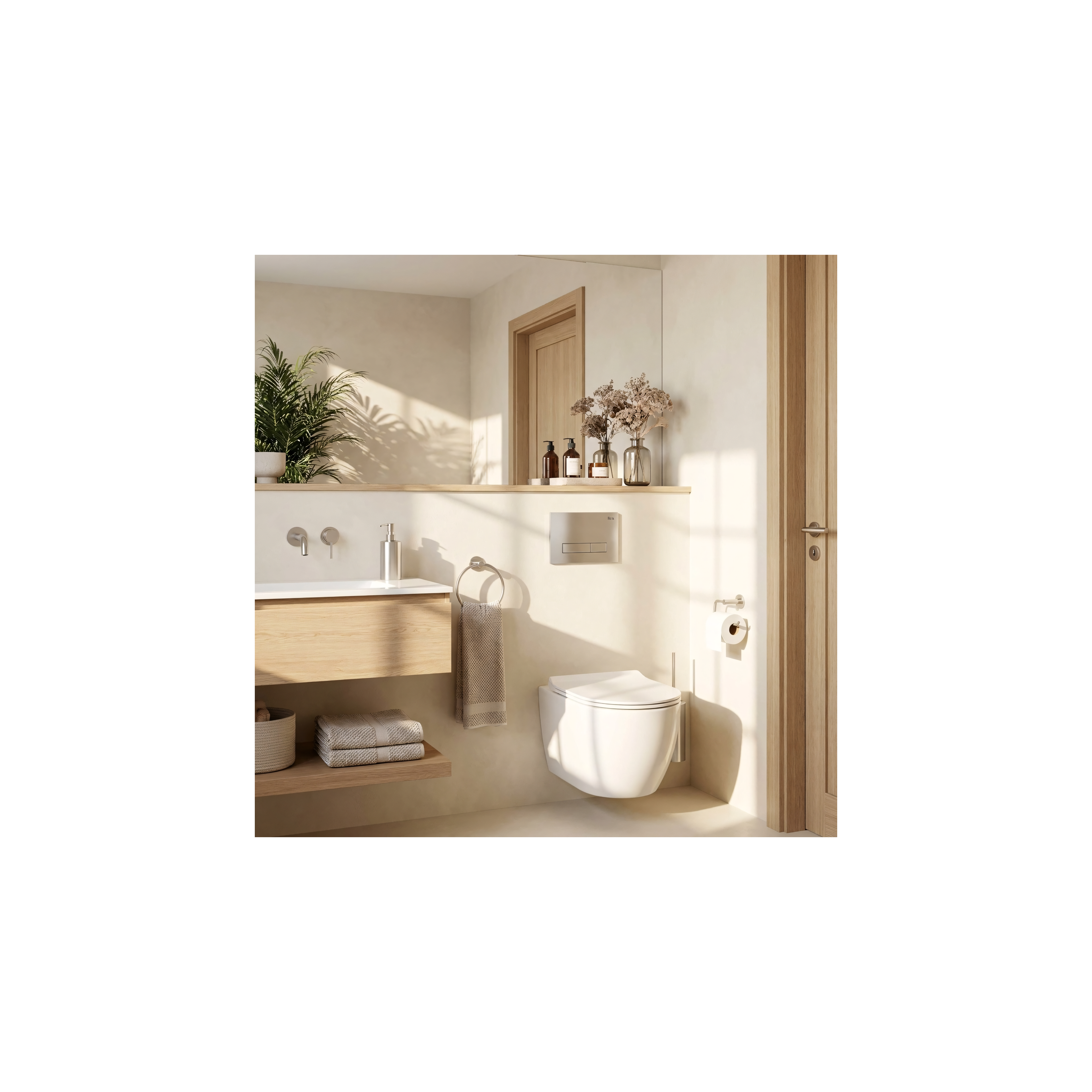 Montagerahmen Unterputz-Set Slim 024N für WC-Becken mit HD-Taste Satin