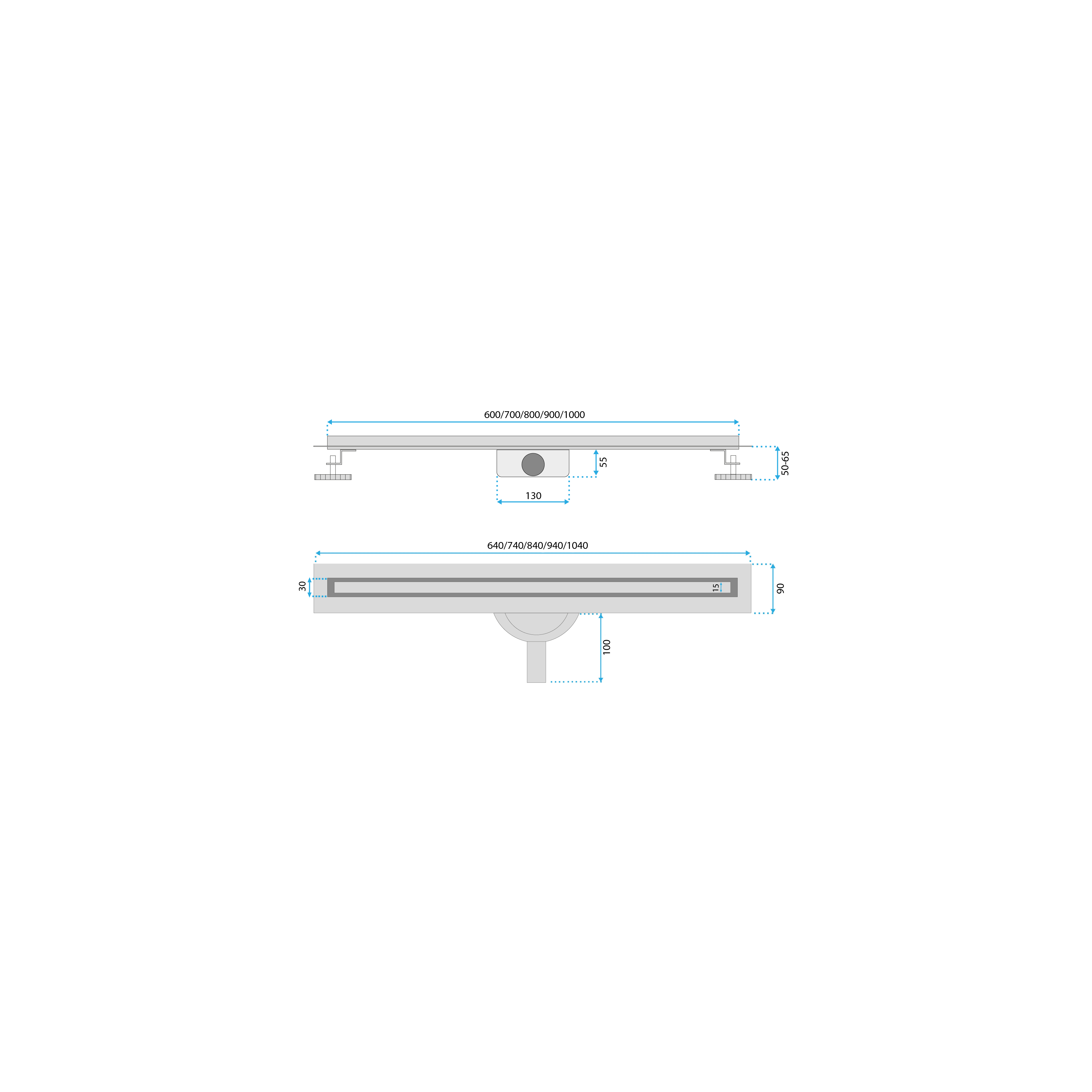 REA Neox Slim pro Dreno Linear Preto 80