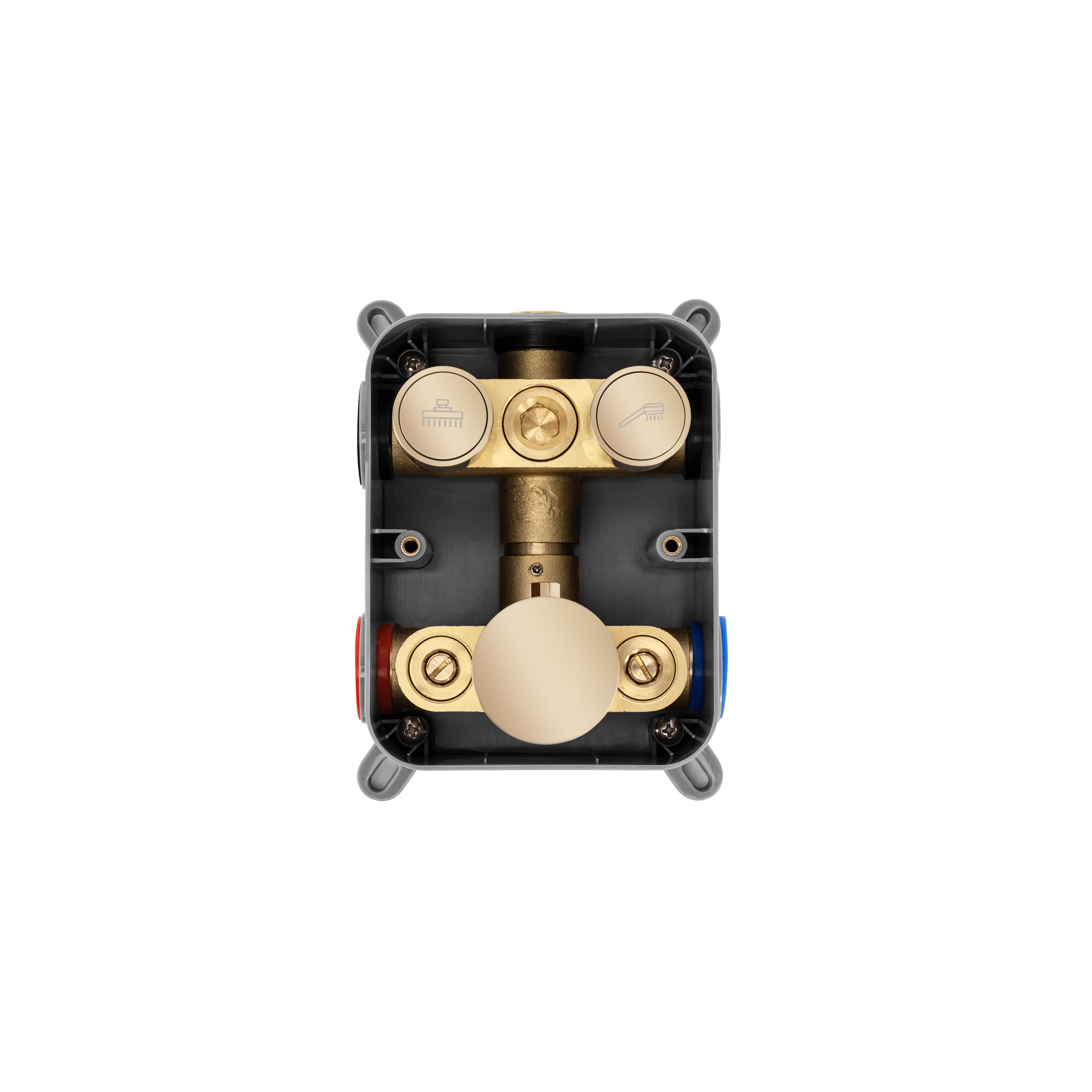 Inbouw regendoucheset Rea Lungo Gold met thermostaat + BOX