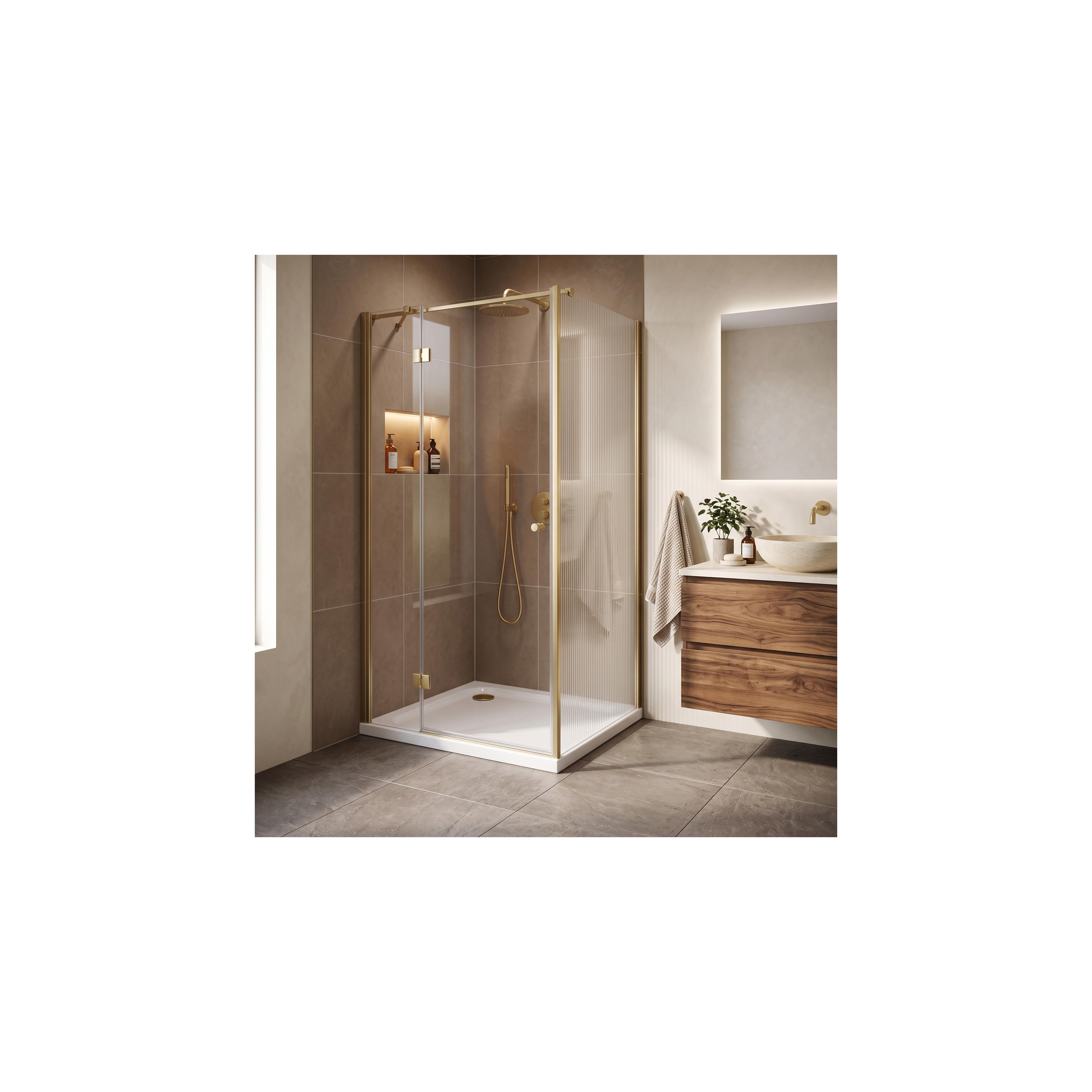 Akrylatbalja för dusch Rea Belmond vit 90x90 Brush Gold