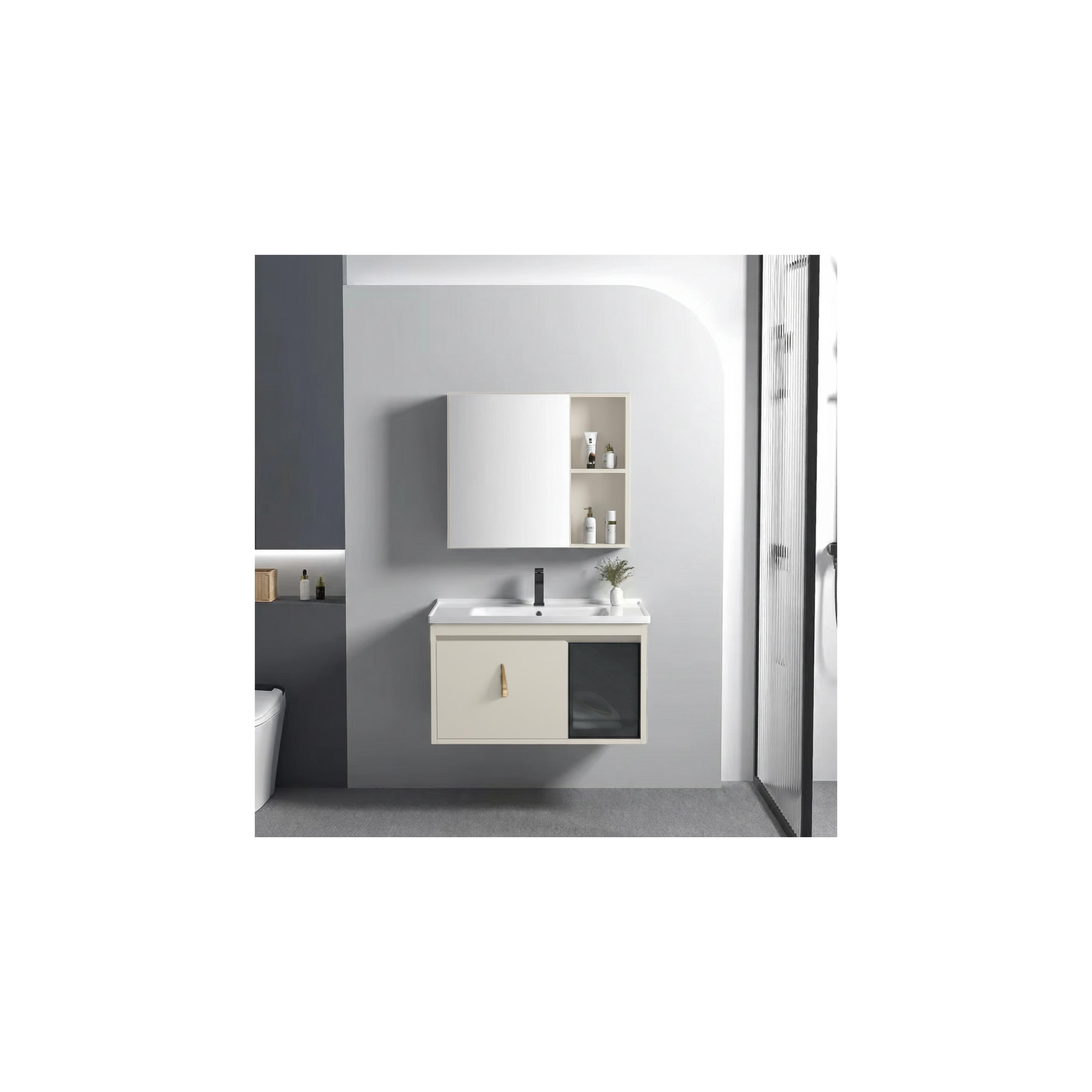 Badezimmermöbel-Set mit Waschbecken Paris 60cm Beige