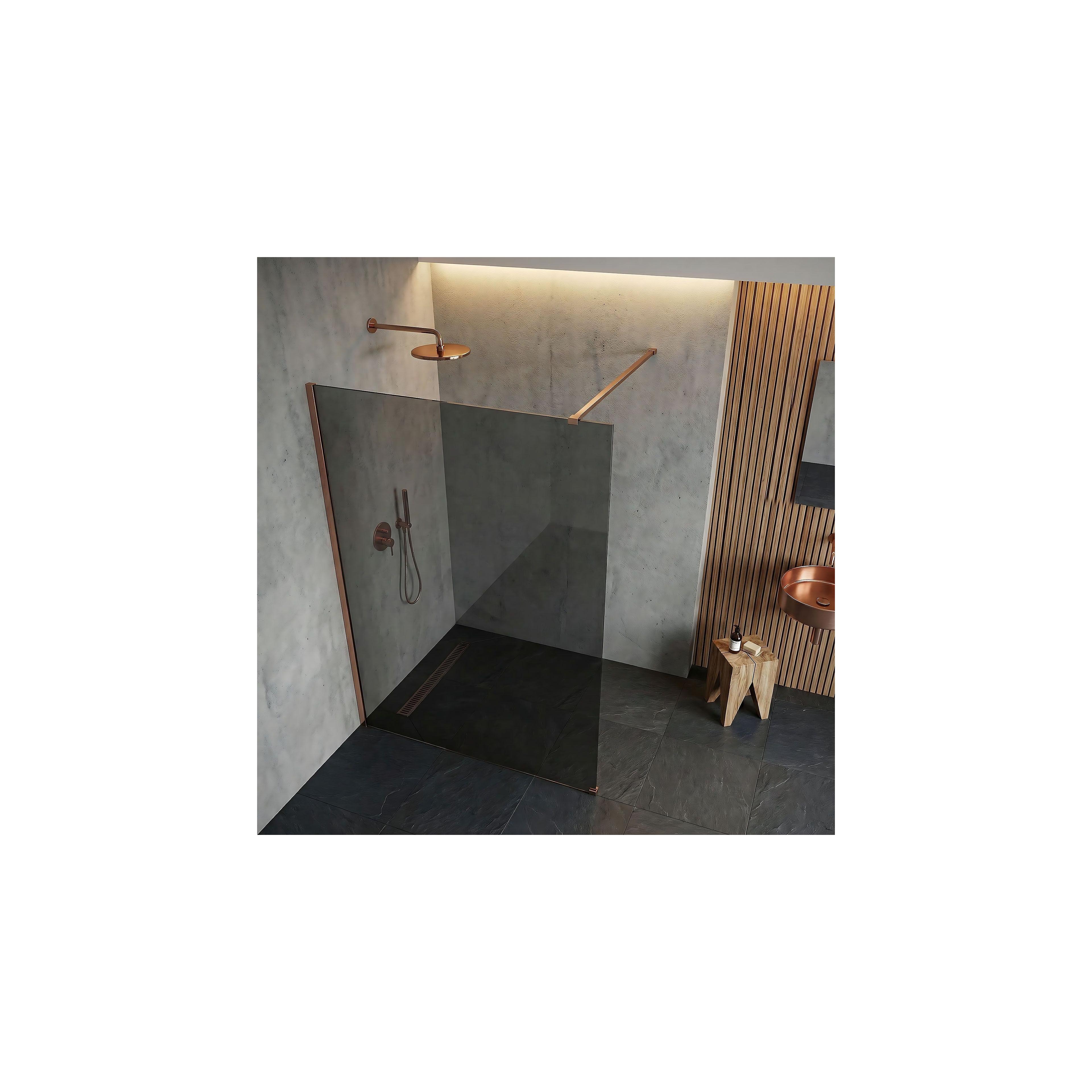Duschwand Rea Flexi Grey / Brush Copper 130