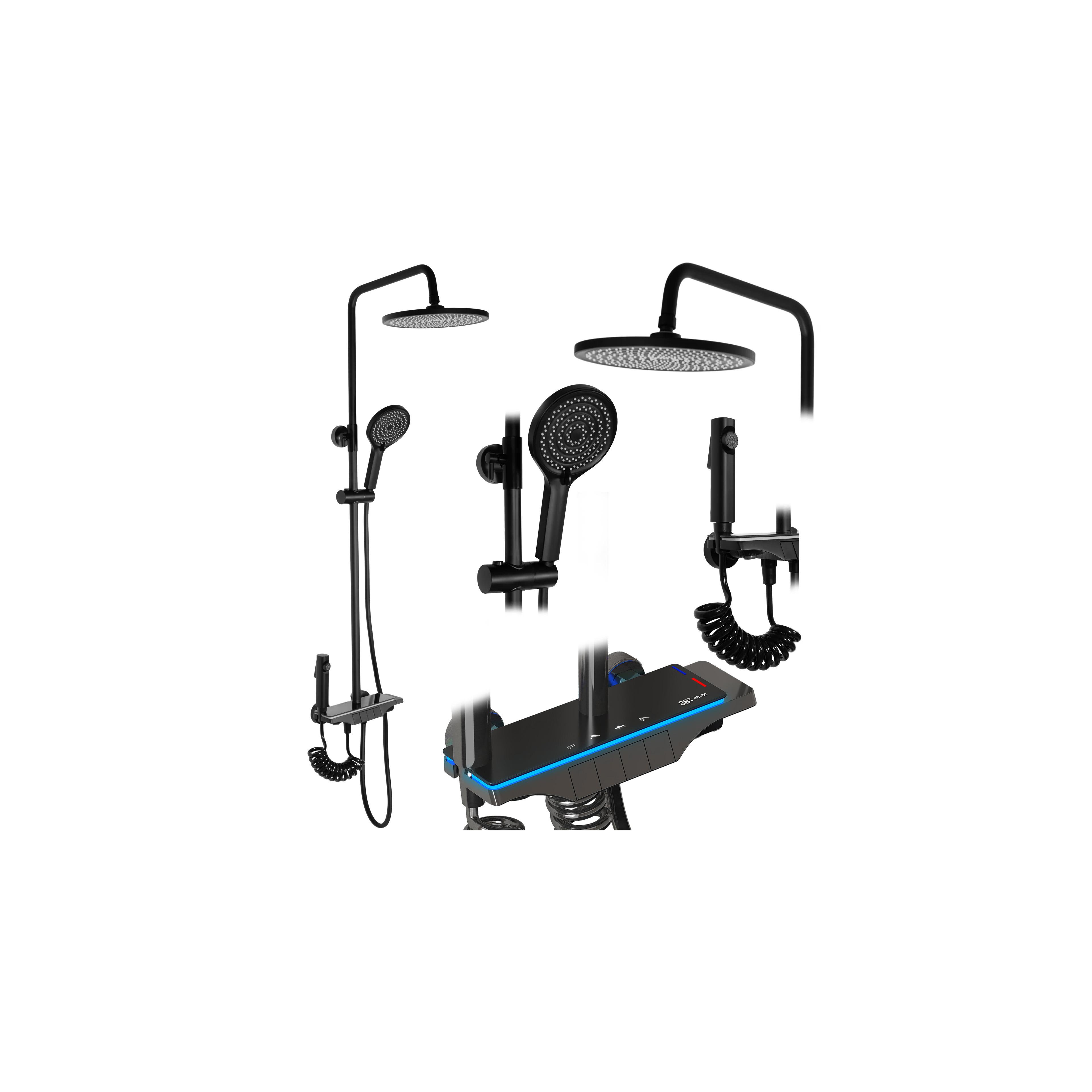 Shower set REA Savio Led Black