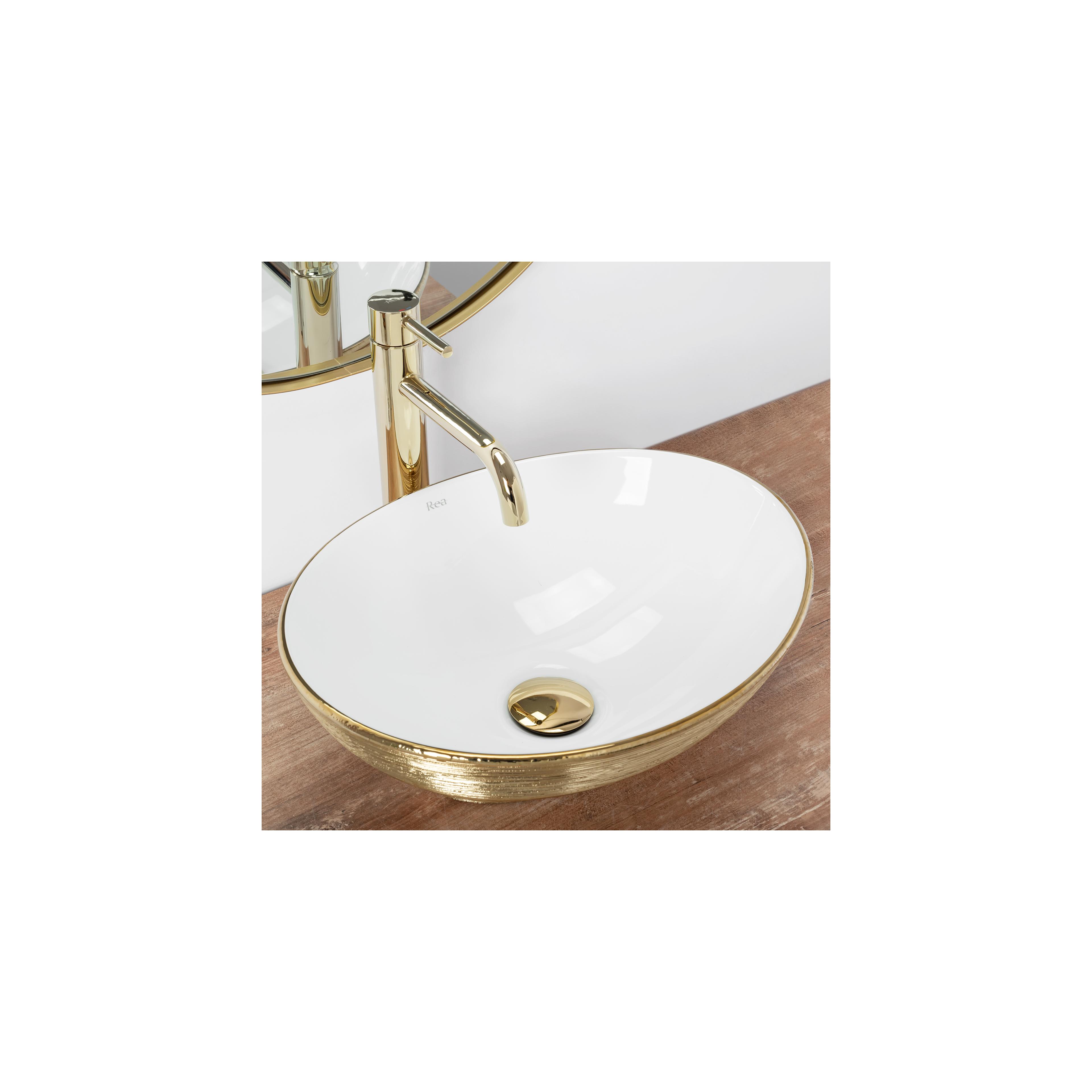Умивалник за плот Rea Sofia Brush Gold