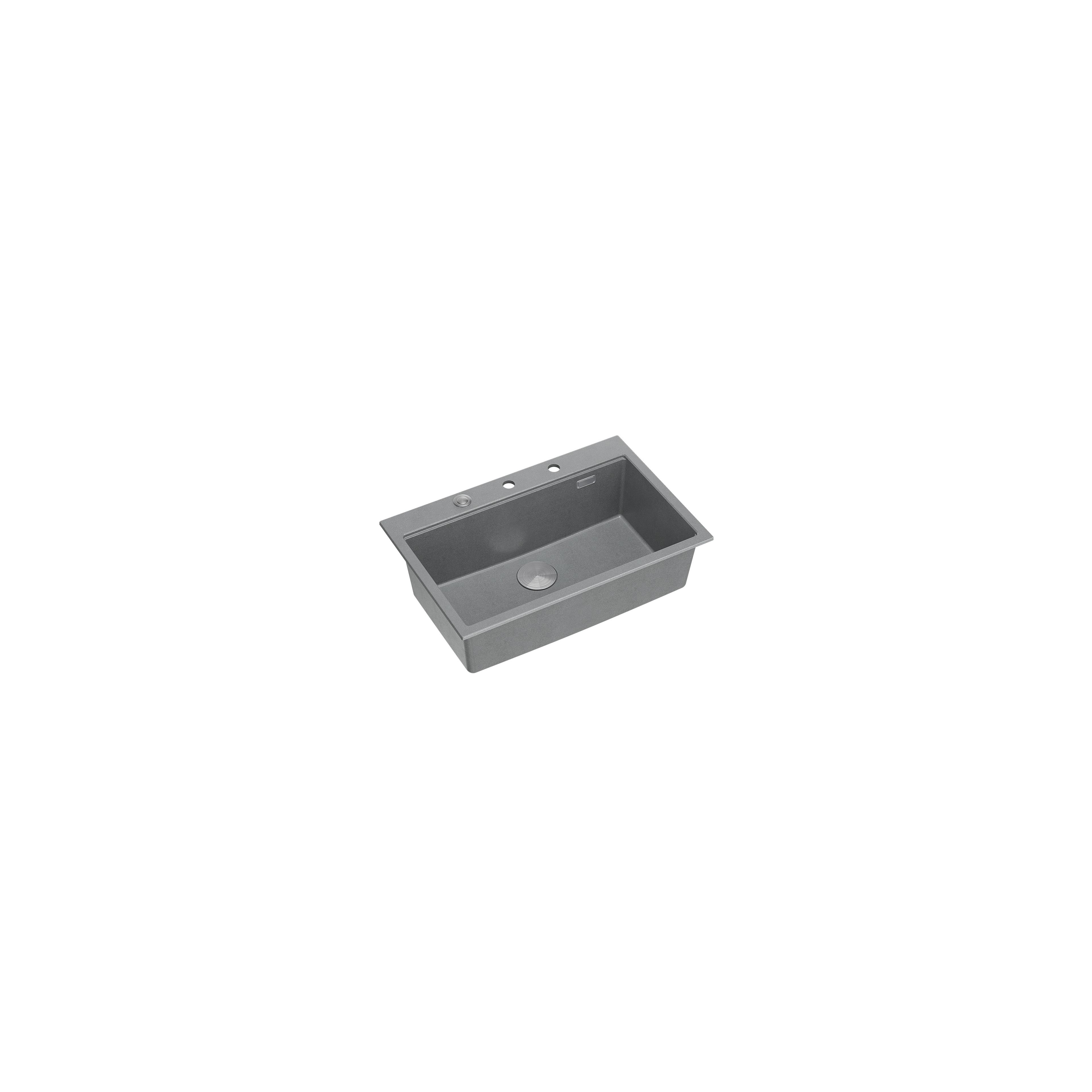 Granitspülbecken MARC 110 WORKSTATION Grey Metallic