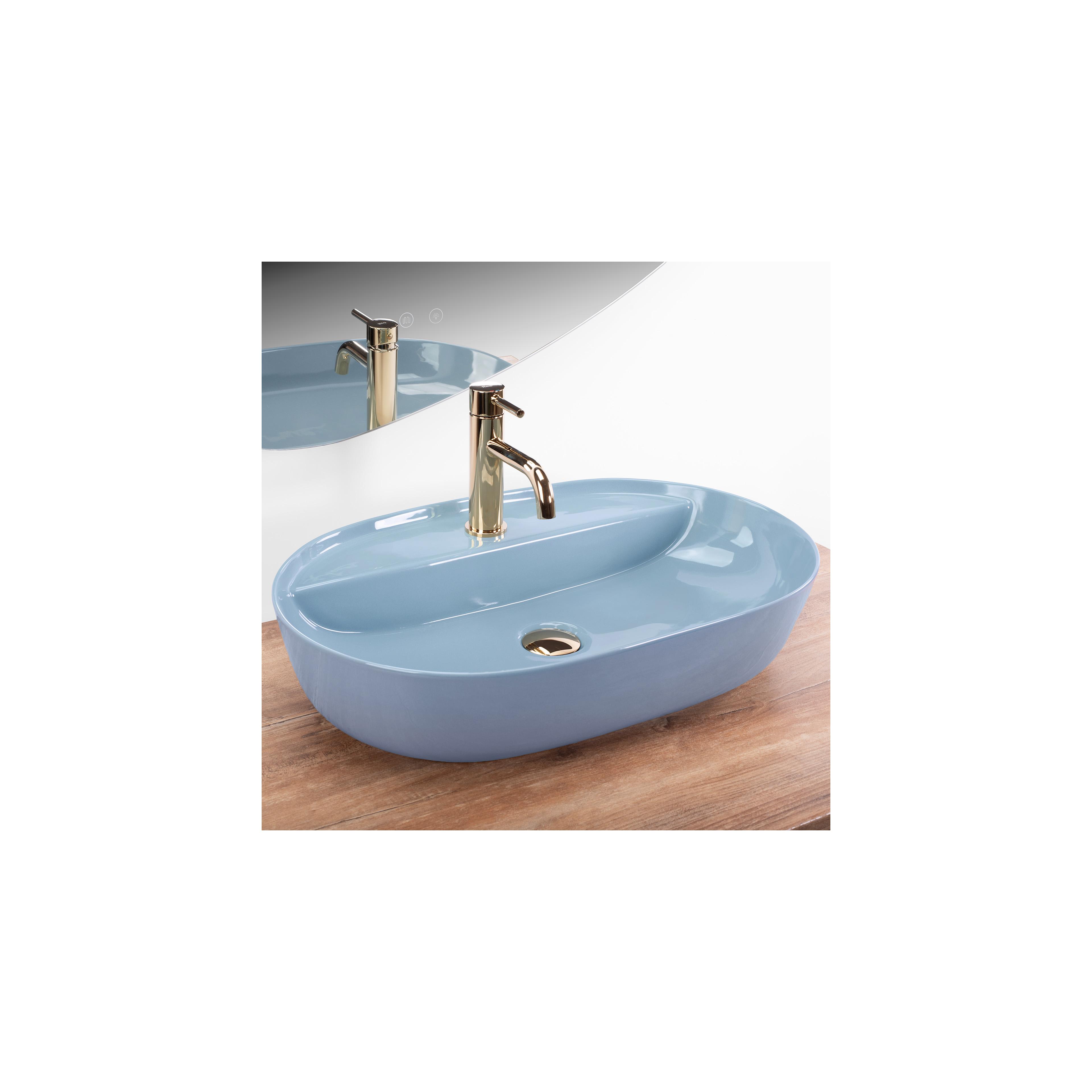 Aufsatzwaschbecken REA Aura 61 L.Blue Shiny