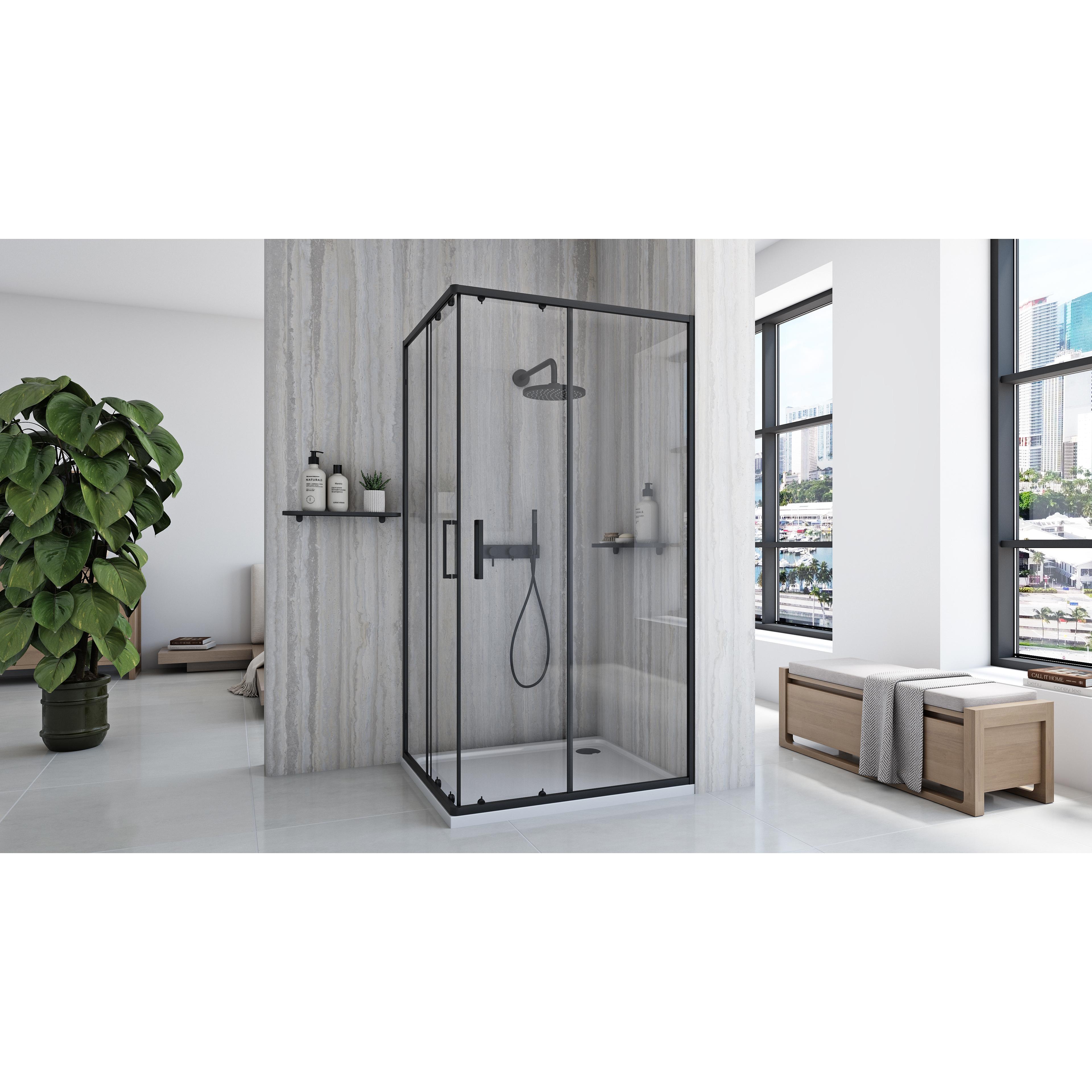 Duschkabine Rea City 80 x 100 Black