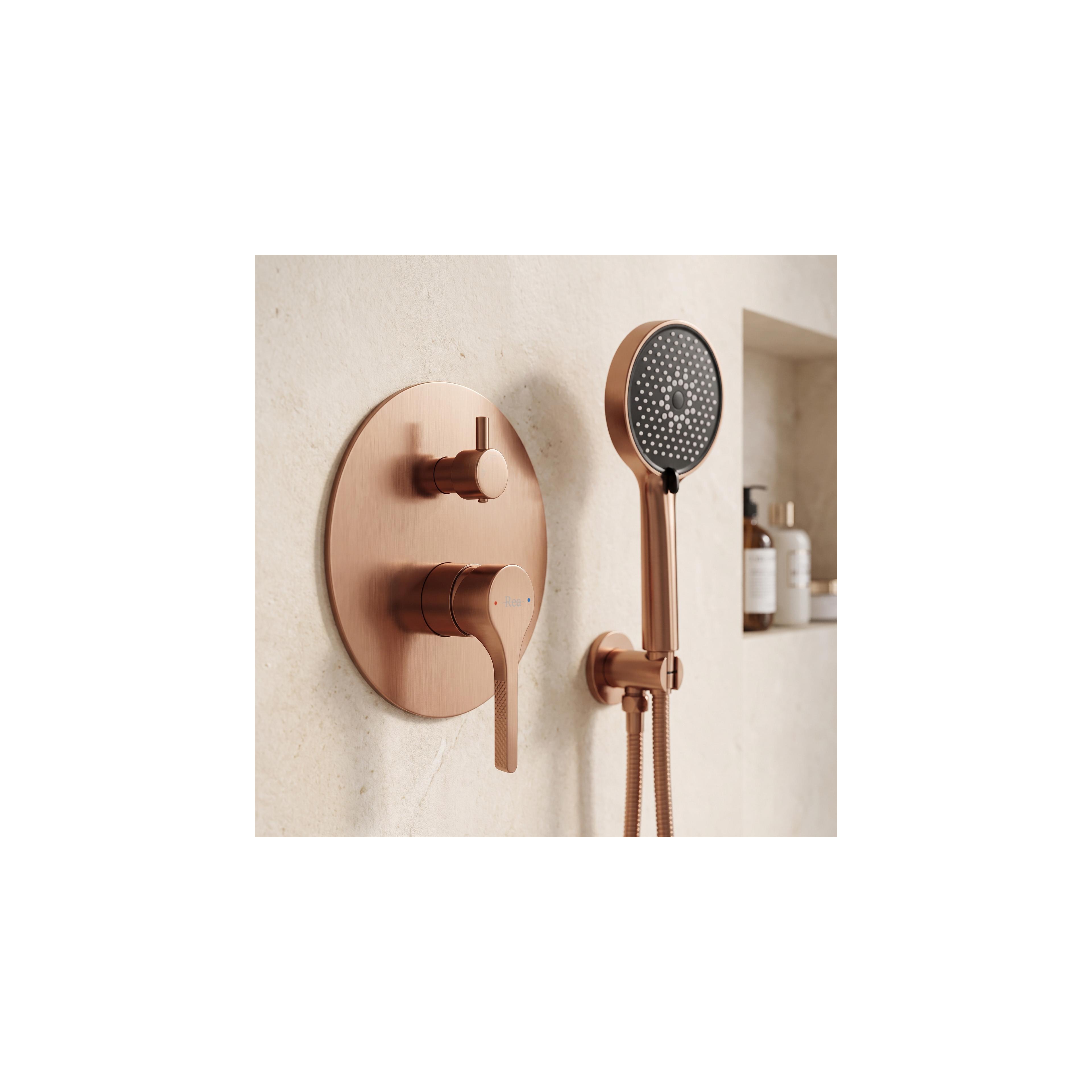 Kit de douche encastré Rea Maxim Brush Copper  + BOX