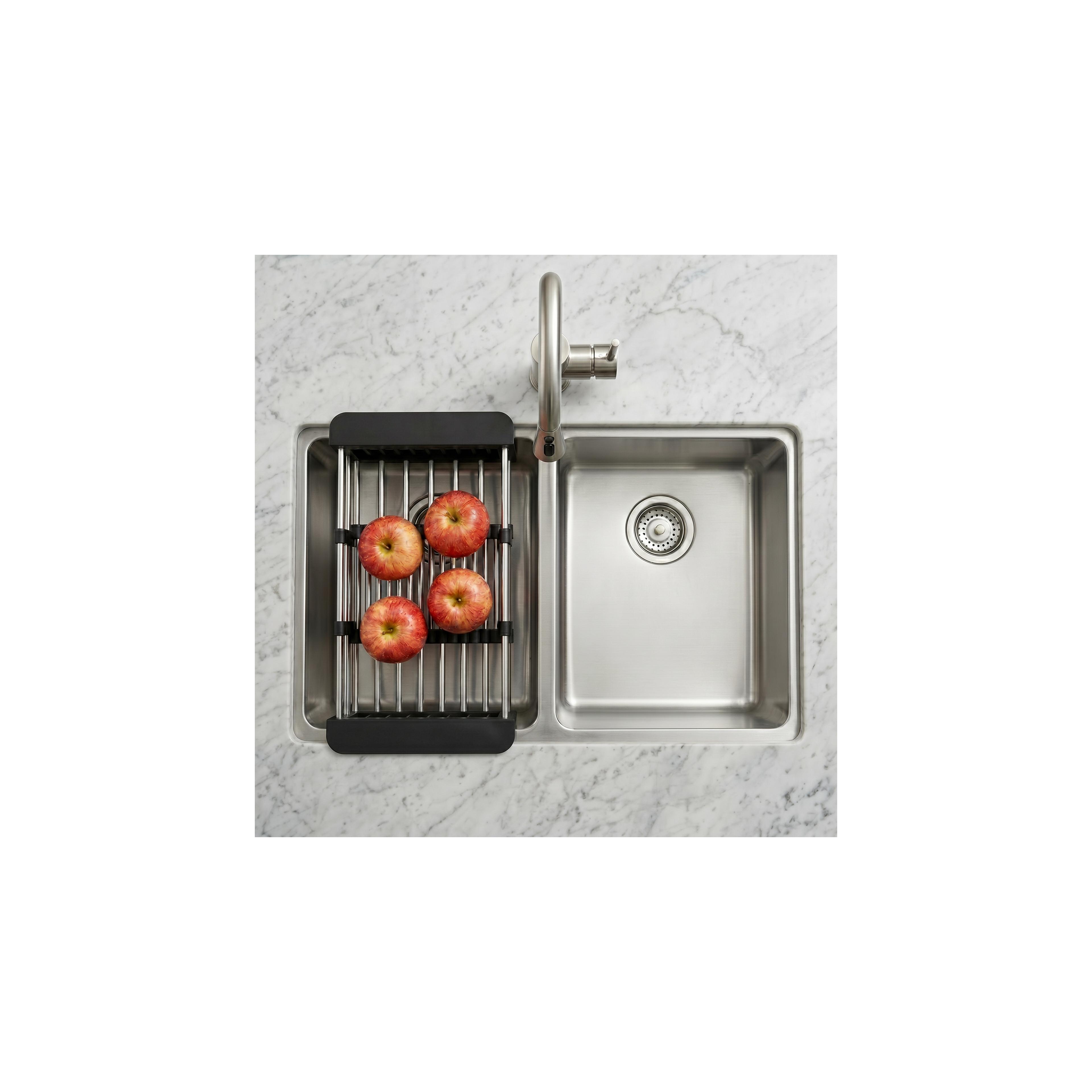Telescopic sink dish drying rack REA P14487 Black