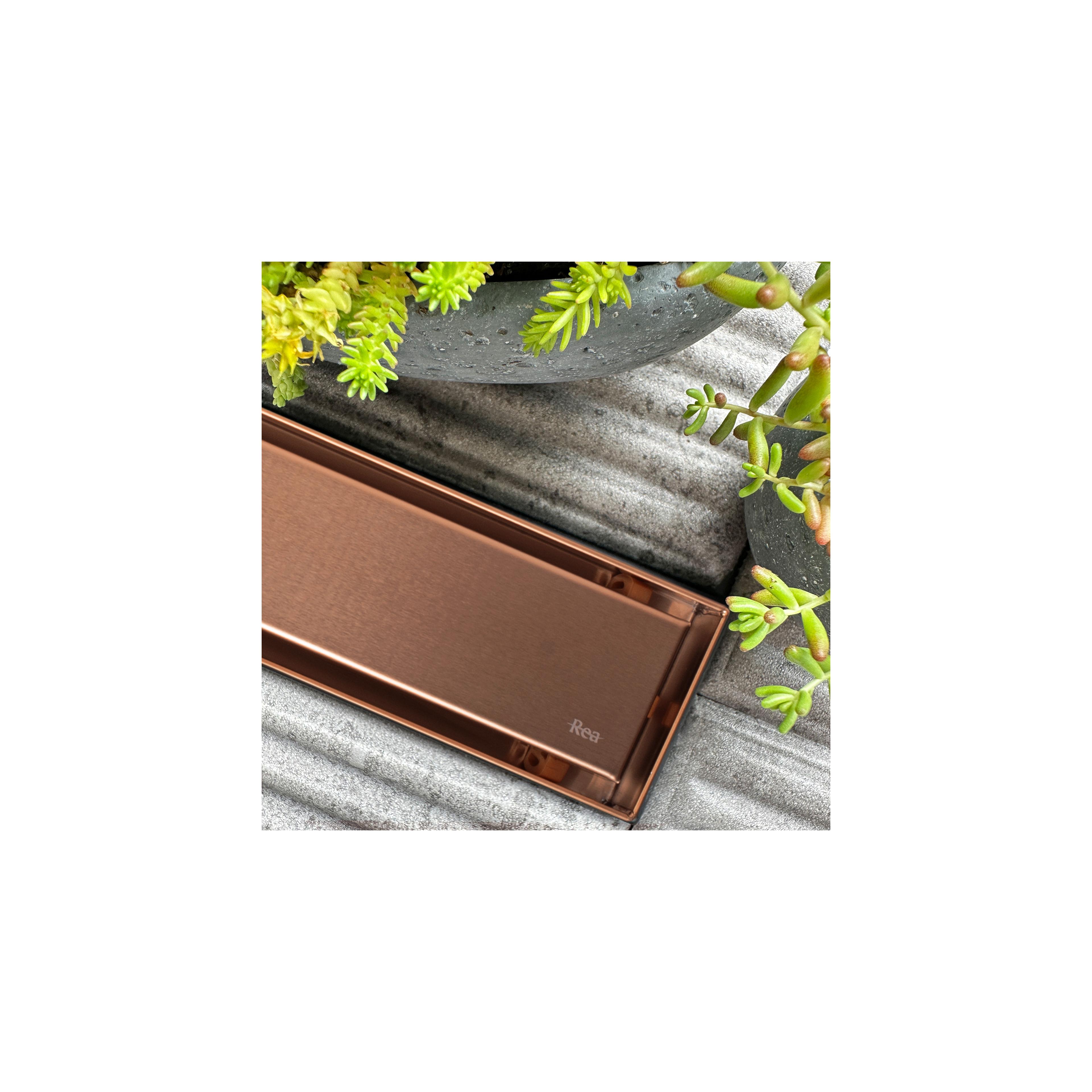 REA Neox pro Linear Drain Brushed Copper 80