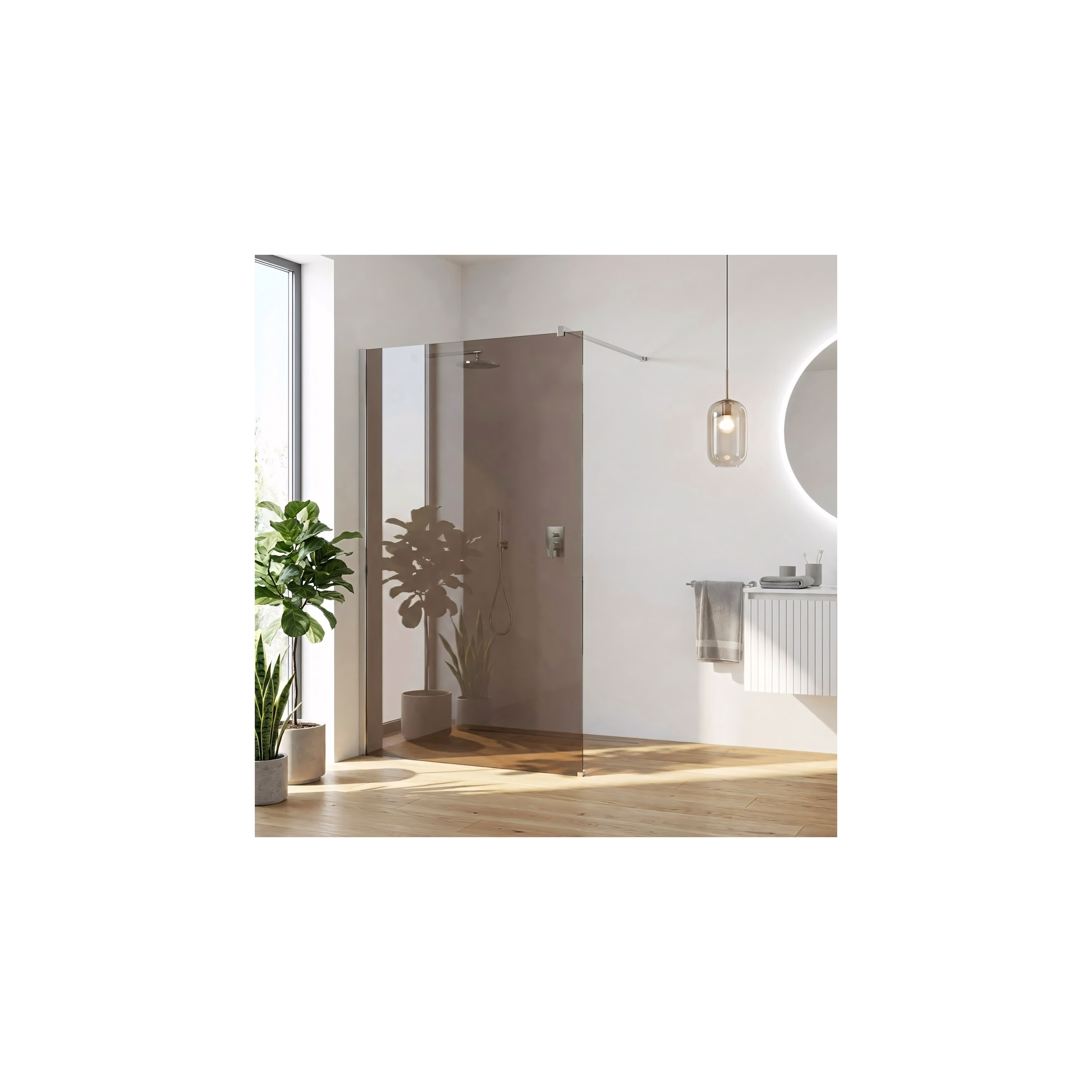 Paroi de douche Rea Flexi Brown / Chrome 100