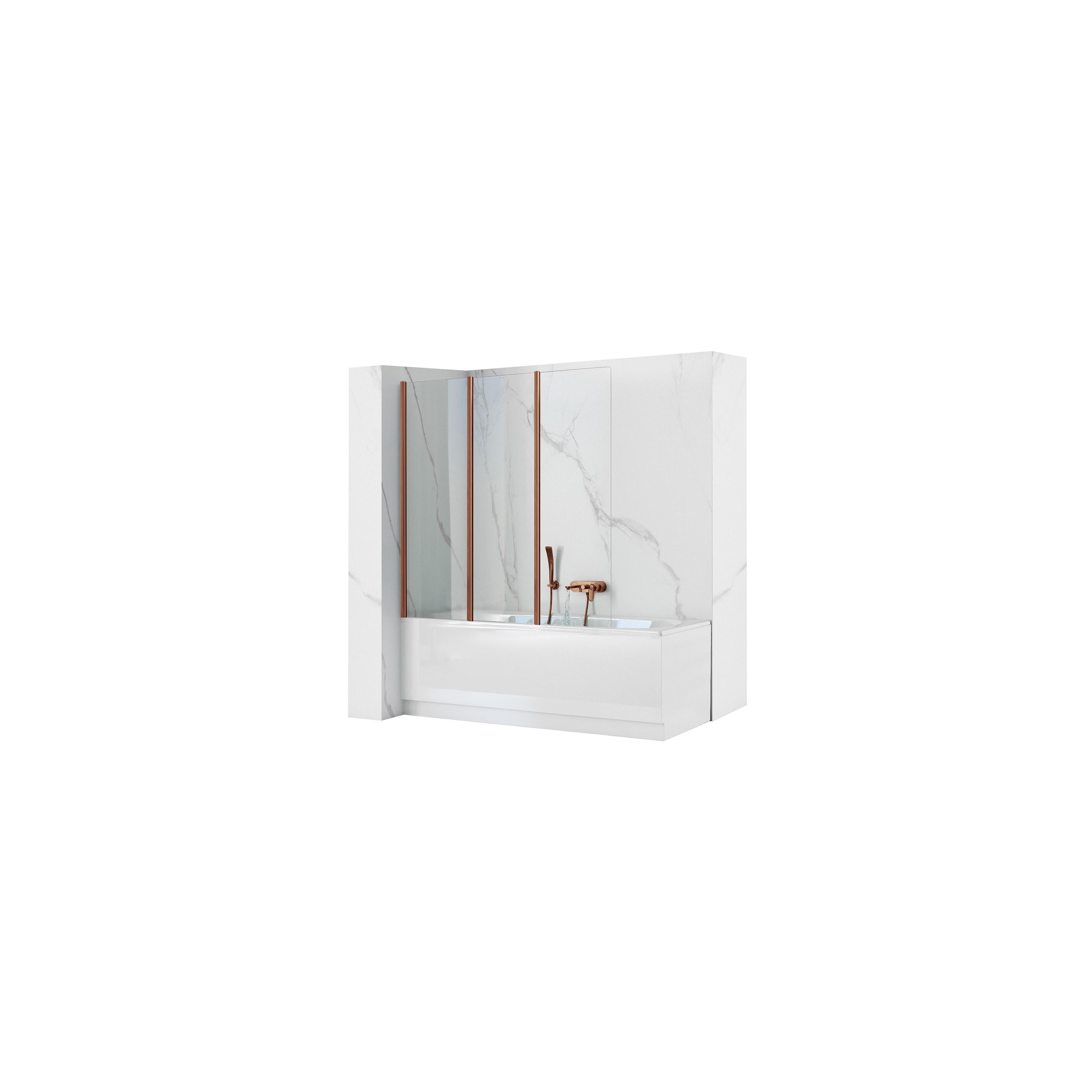 Pare-baignoire pliant Rea Agat-3 120 Brush Copper