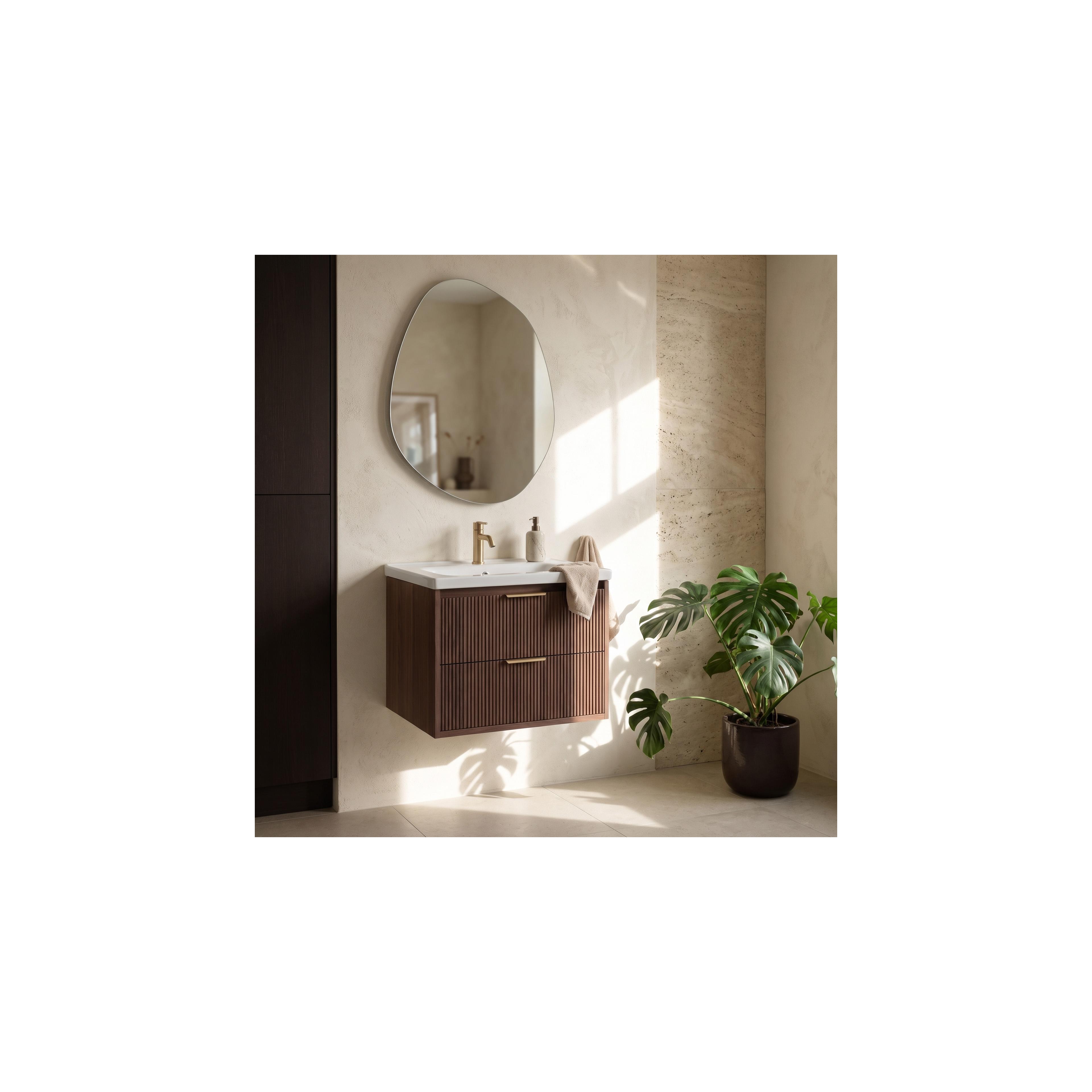 Szafka łazienkowa z umywalką Rea Sherry 60cm Brown Walnut