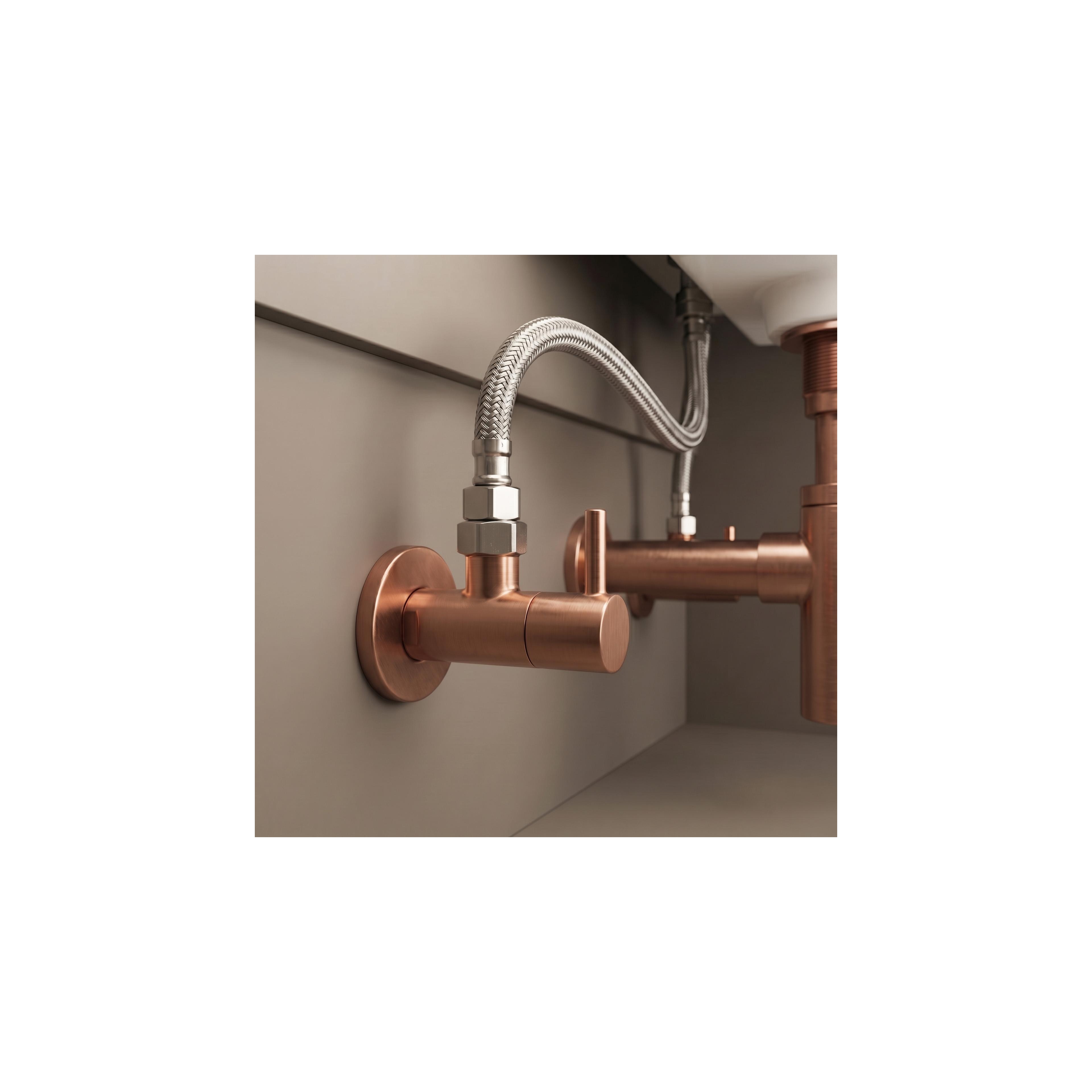 Nurgaventiil 1/2" x 3/8" Brush Copper