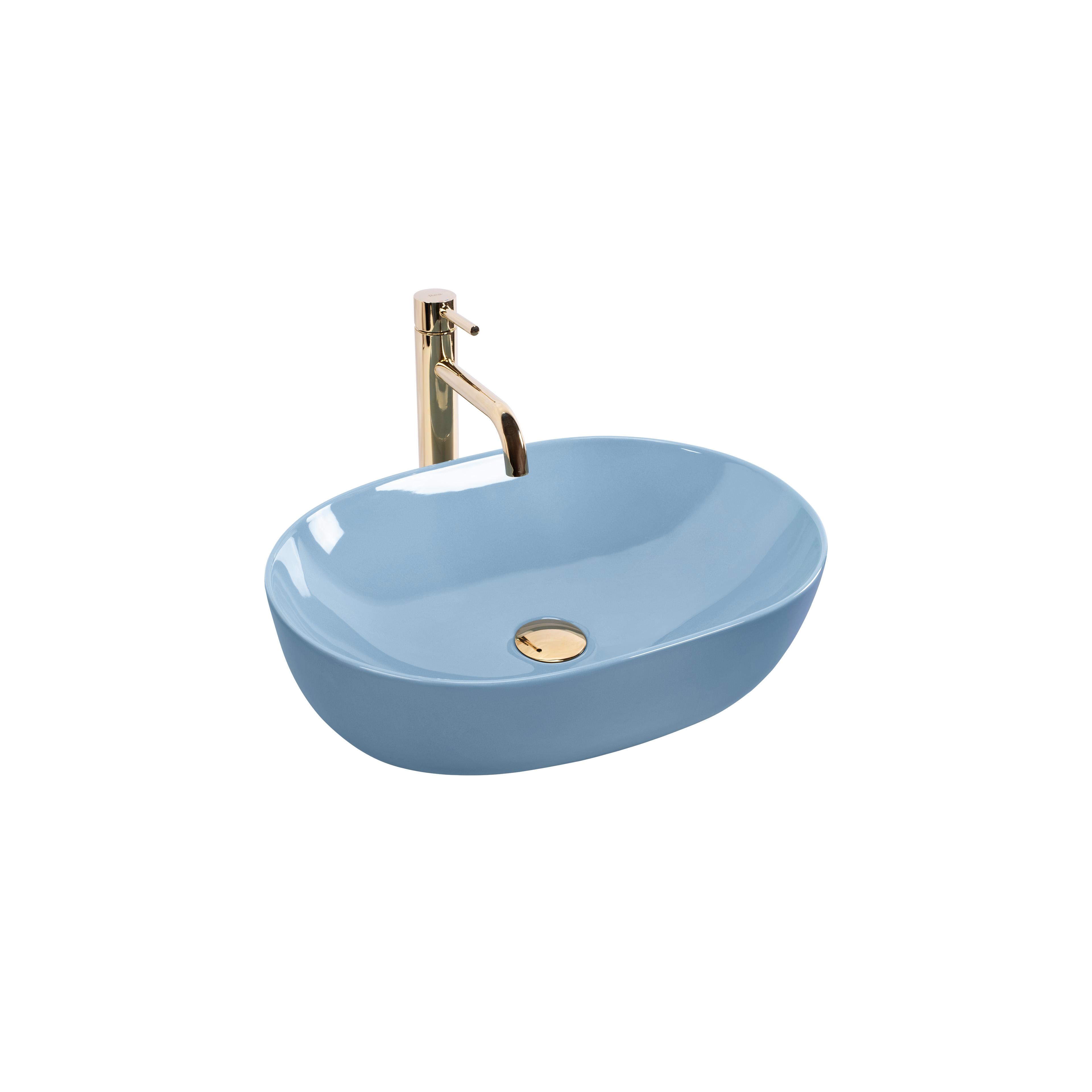 Aufsatzwaschbecken Rea LISA L.BLUE SHINY