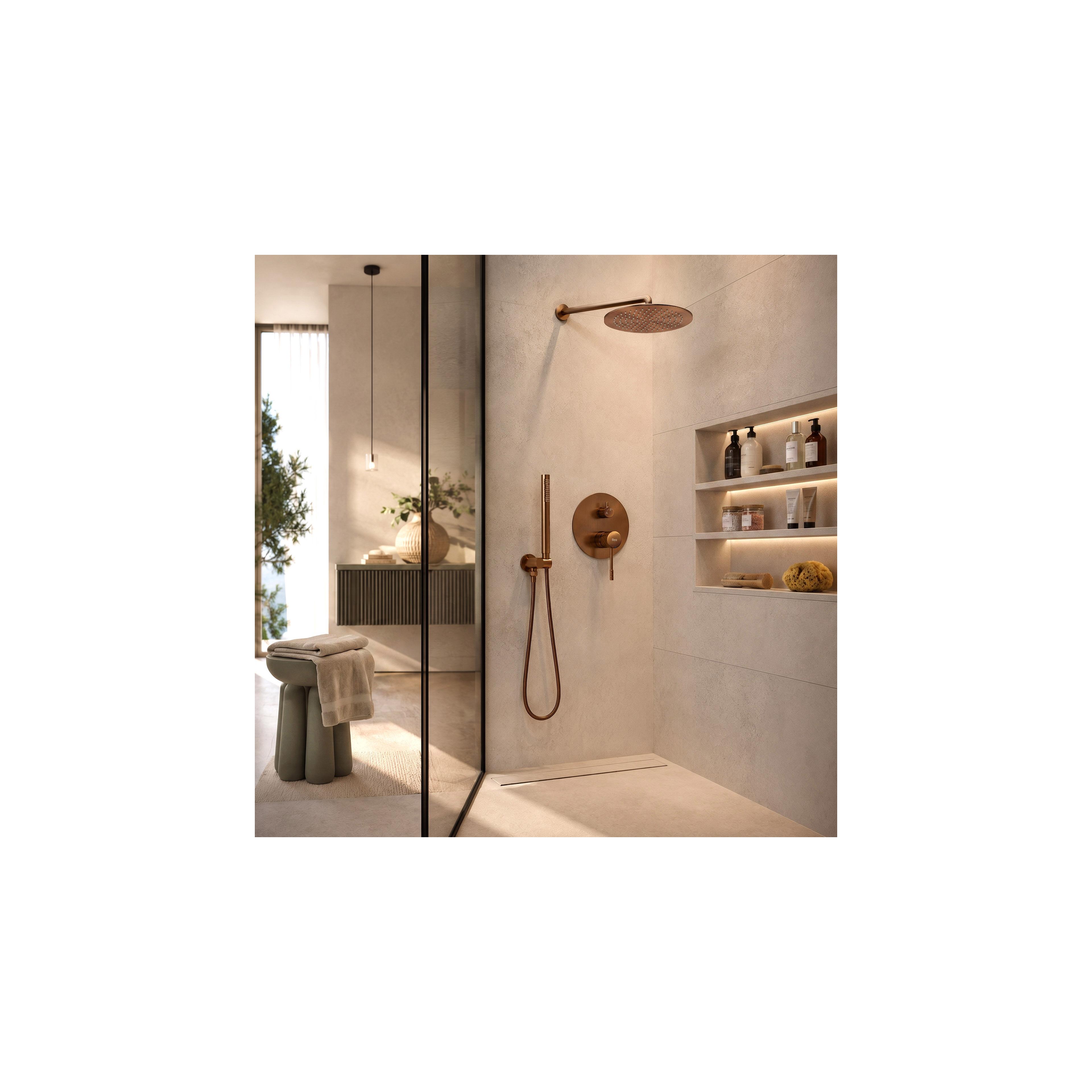 Shower system Rea Lungo Diamond Brush Copper + BOX