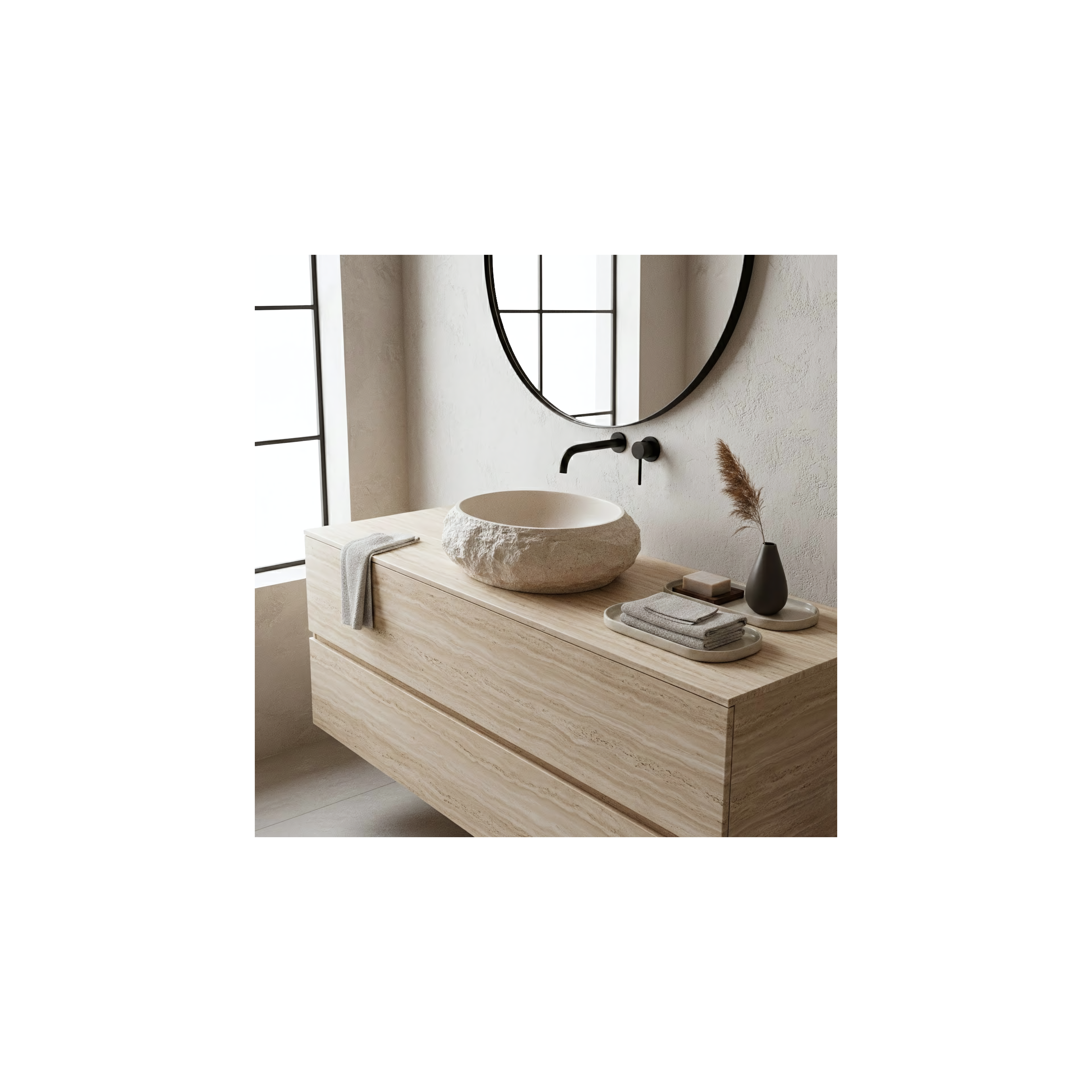 Aufsatzwaschbecken Rea Mika Warm Beige