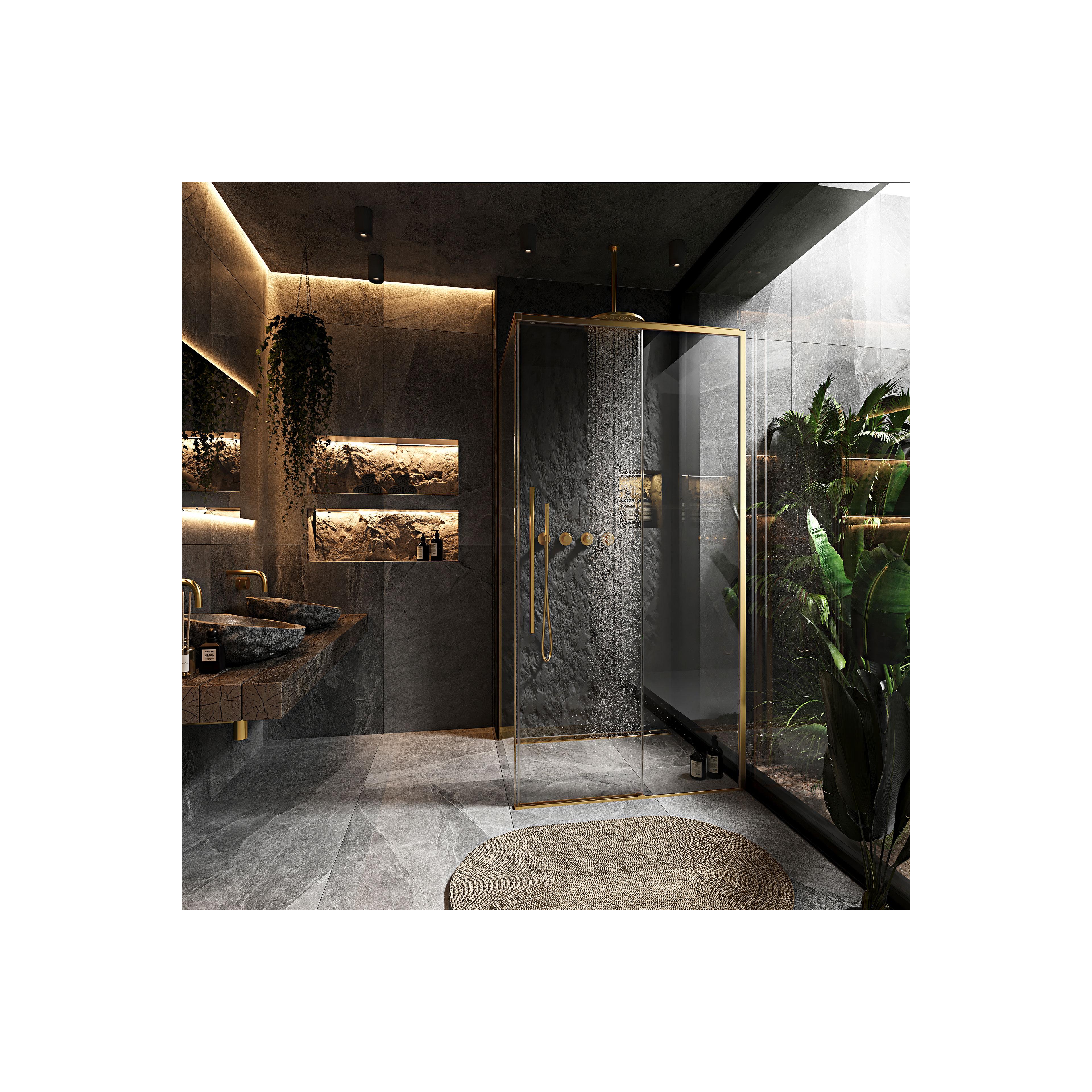 Cabina de dus SOLAR GOLD Brush 90x90 cm
