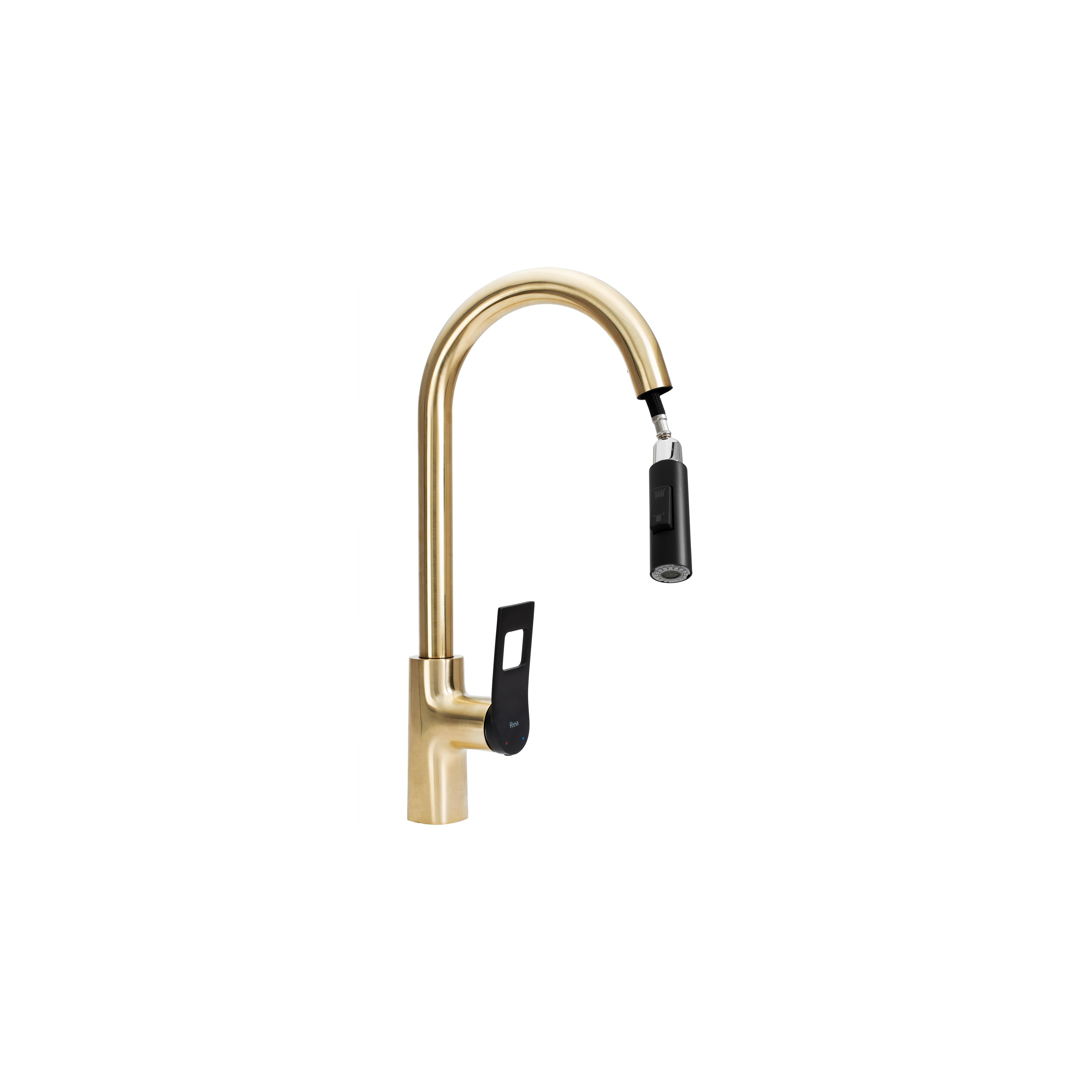 Virtuves maisītājs Rea SOUL Black/Gold Brushed