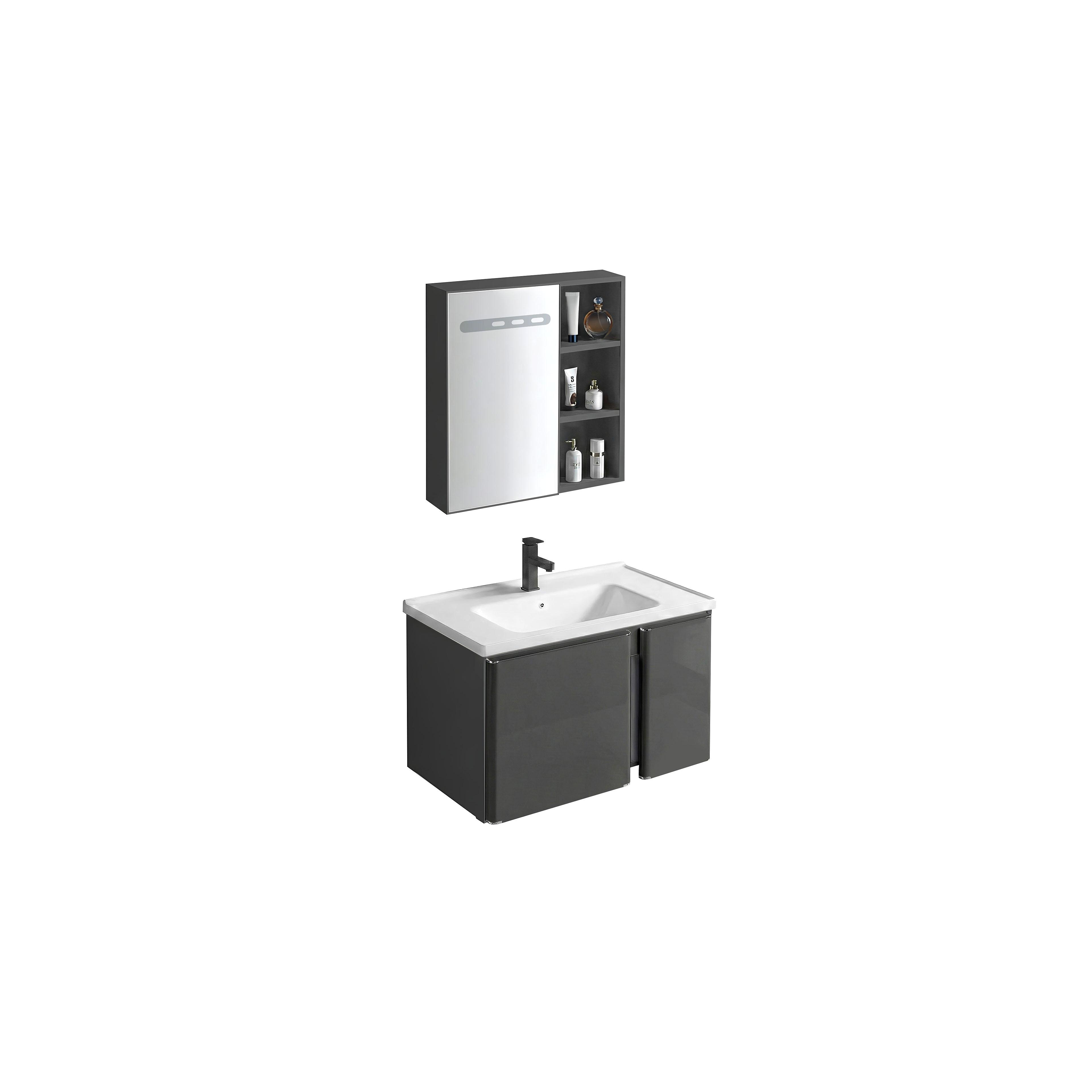 Badezimmermöbel-Set mit Waschbecken Tula 60cm Grey