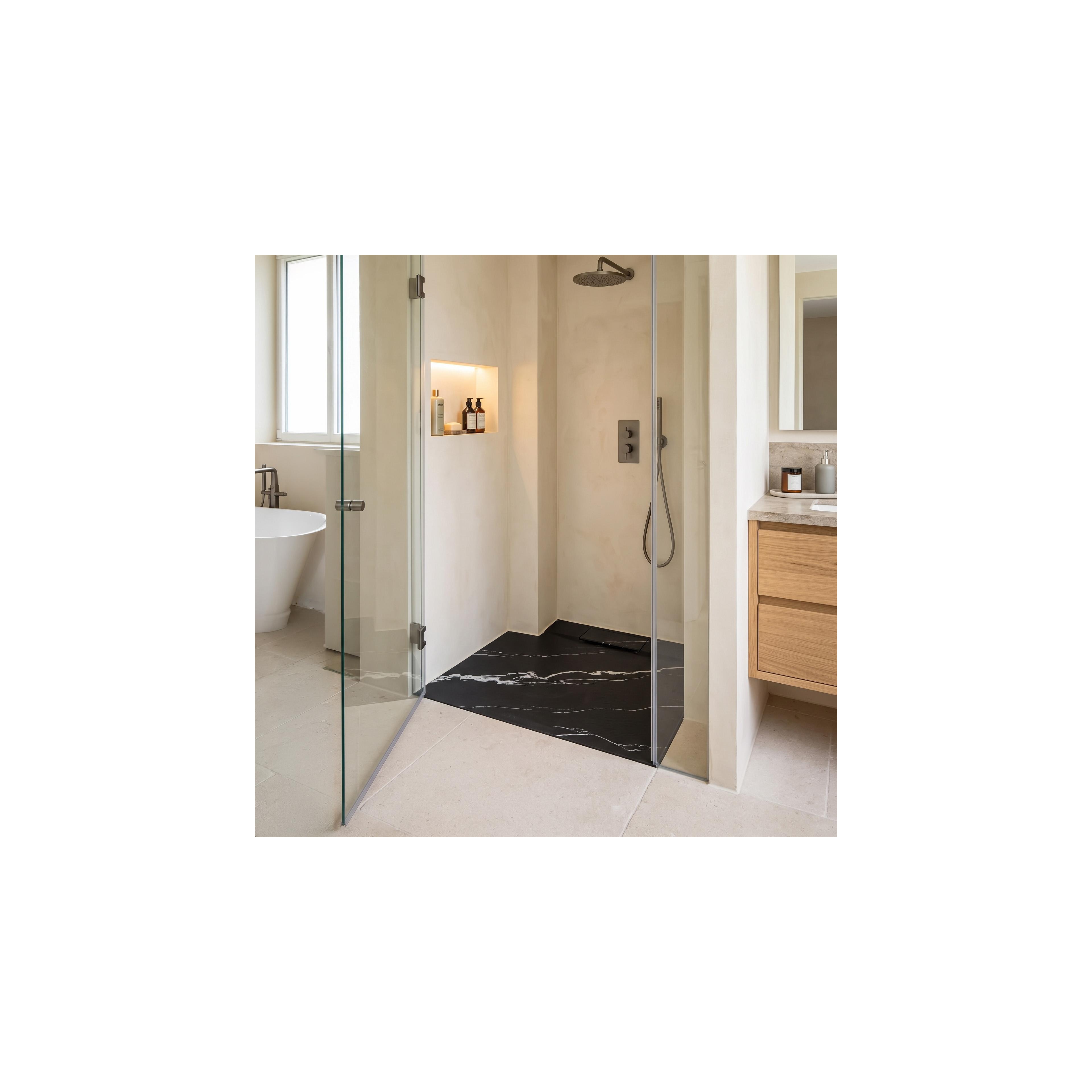 Tuš kada Bazalt CARRARA BLACK 90x90