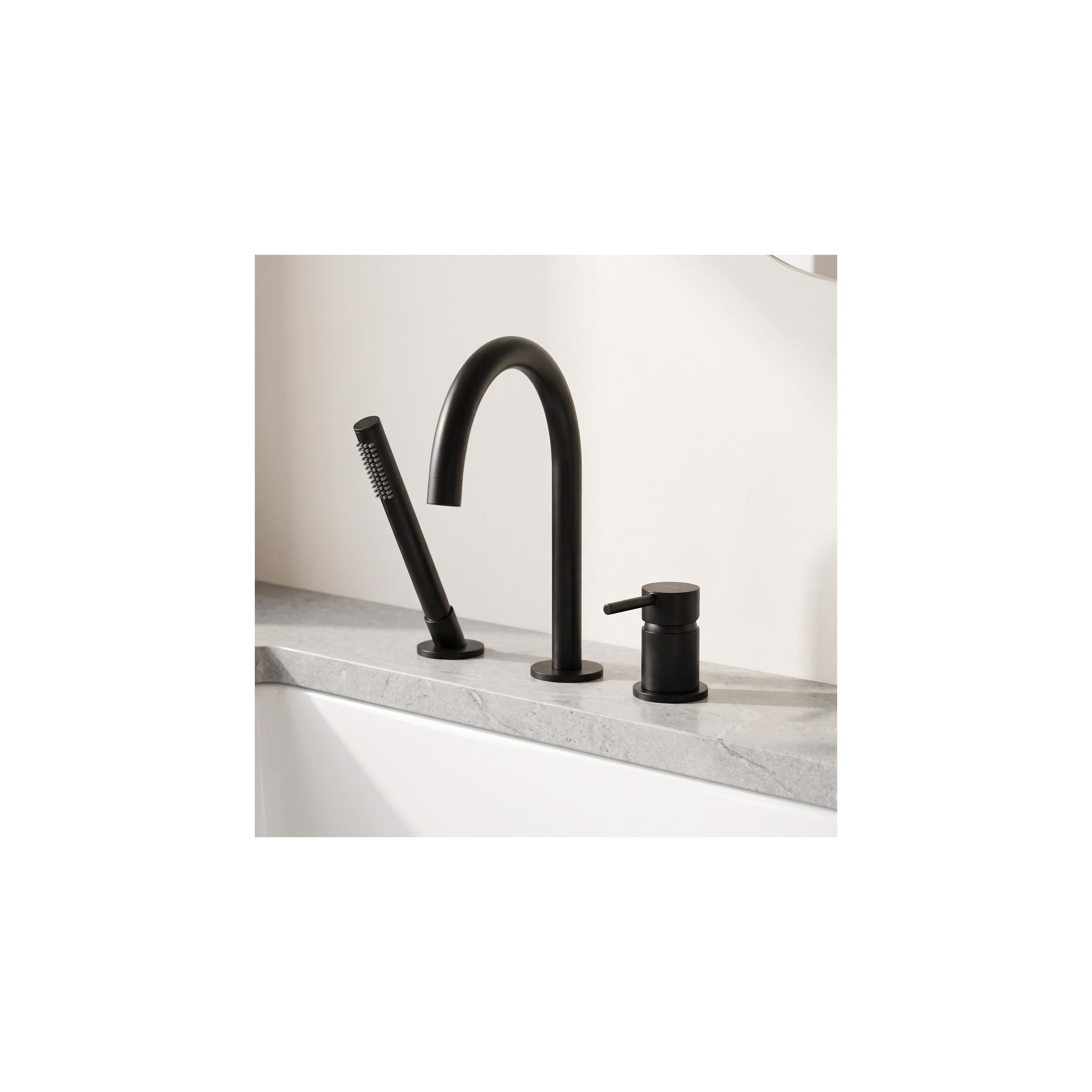 3-Loch-Badewannenarmatur Rea Lungo Black