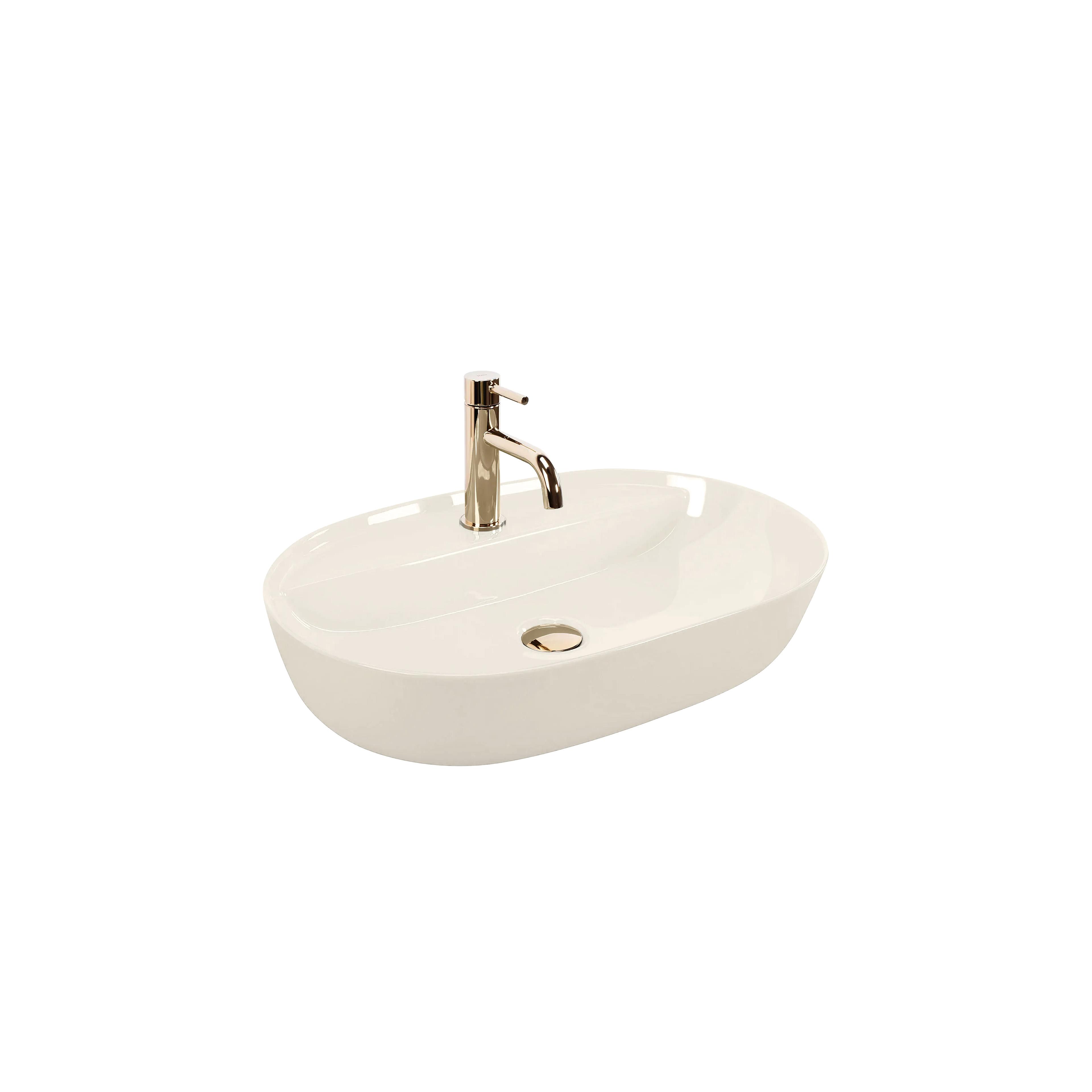 Aufsatzwaschbecken REA Aura 61 Ecru Shiny