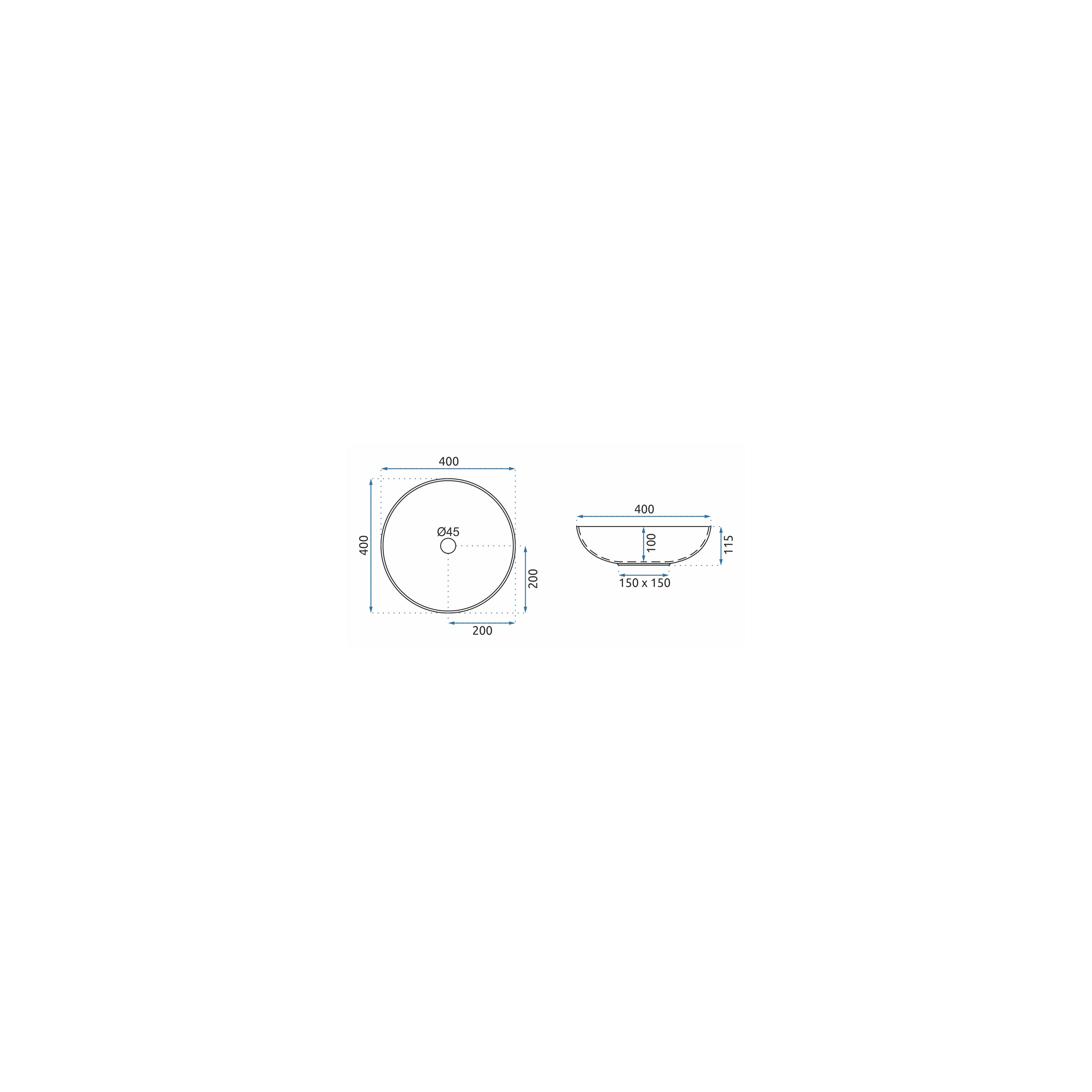 Countertop washbasin Rea Arte Blue