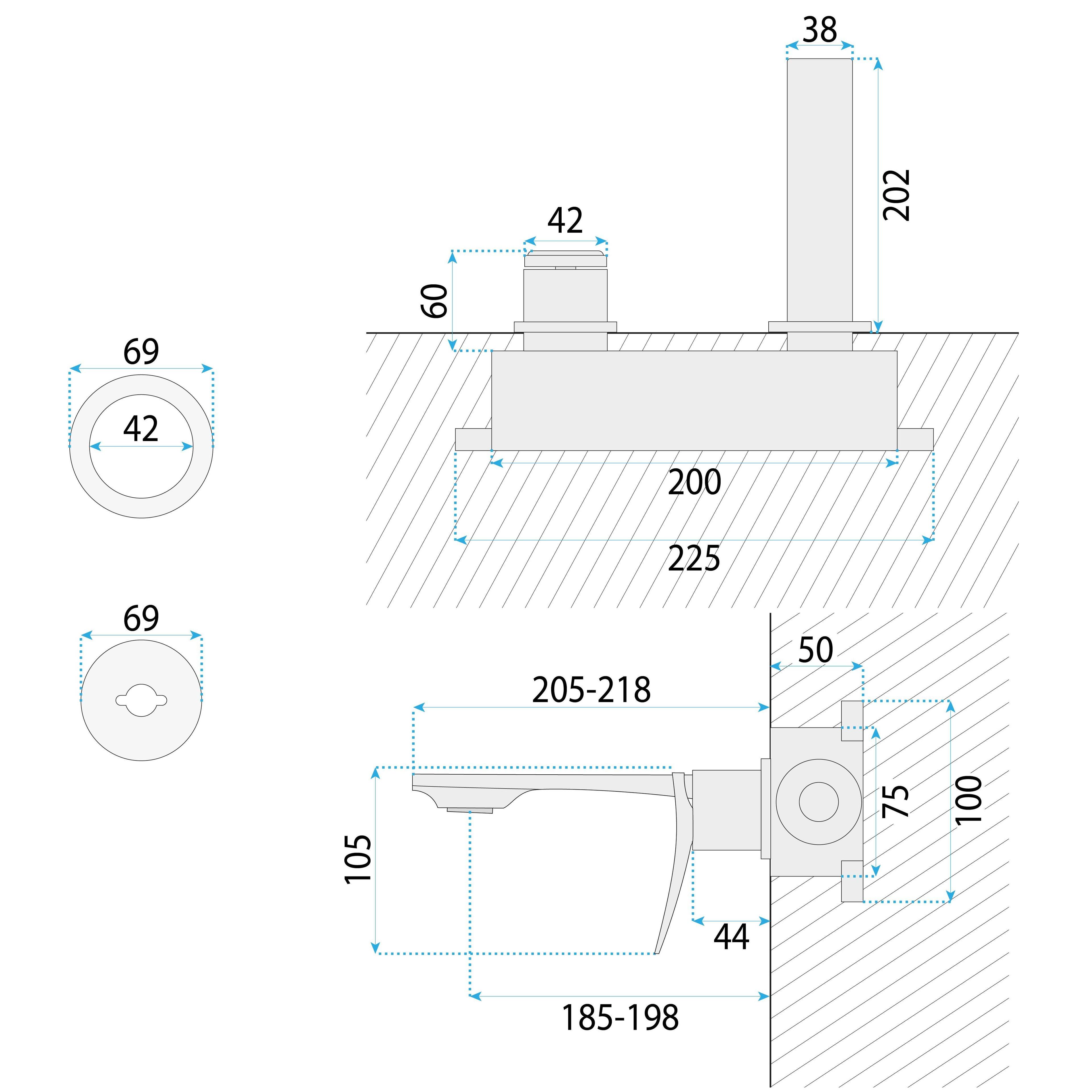 Inbyggd tvättställsblandare REA VISION Titan + BOX