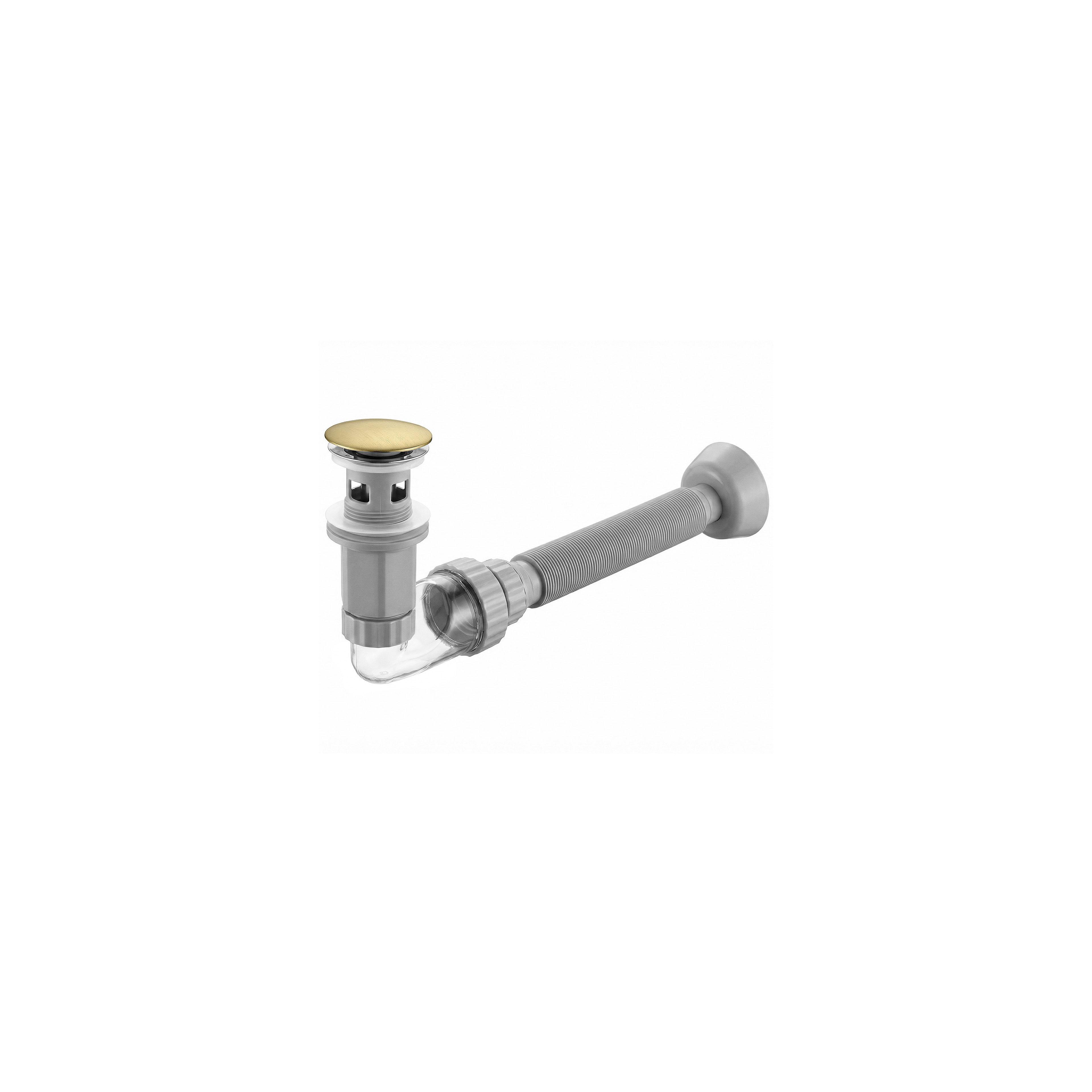 Waschbecken-Siphon Klik-Klak Universal REA Flow Brush  Gold