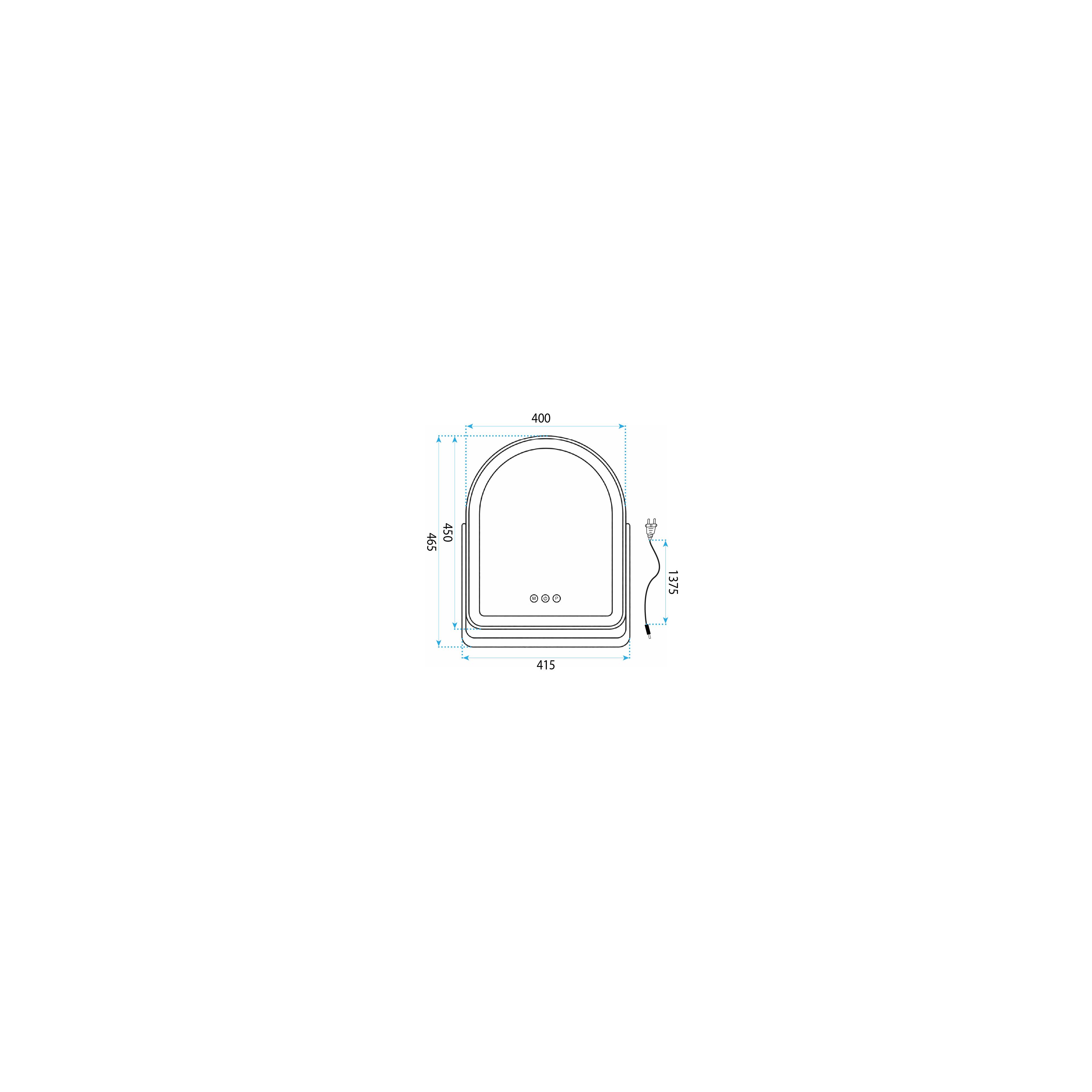 Spiegel LED GLAM White 40x45cm