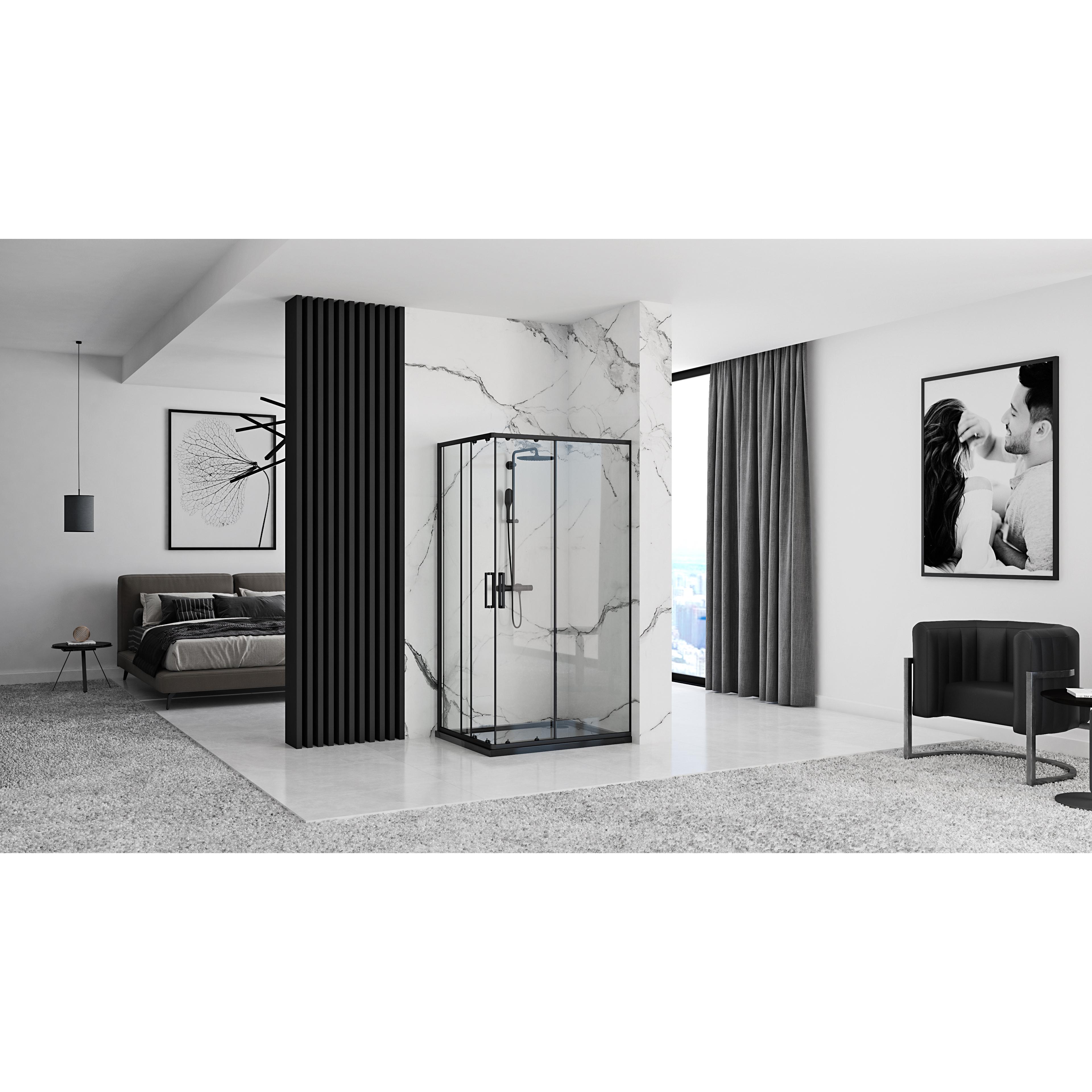 Душевая кабина Rea Punto Black 80x100
