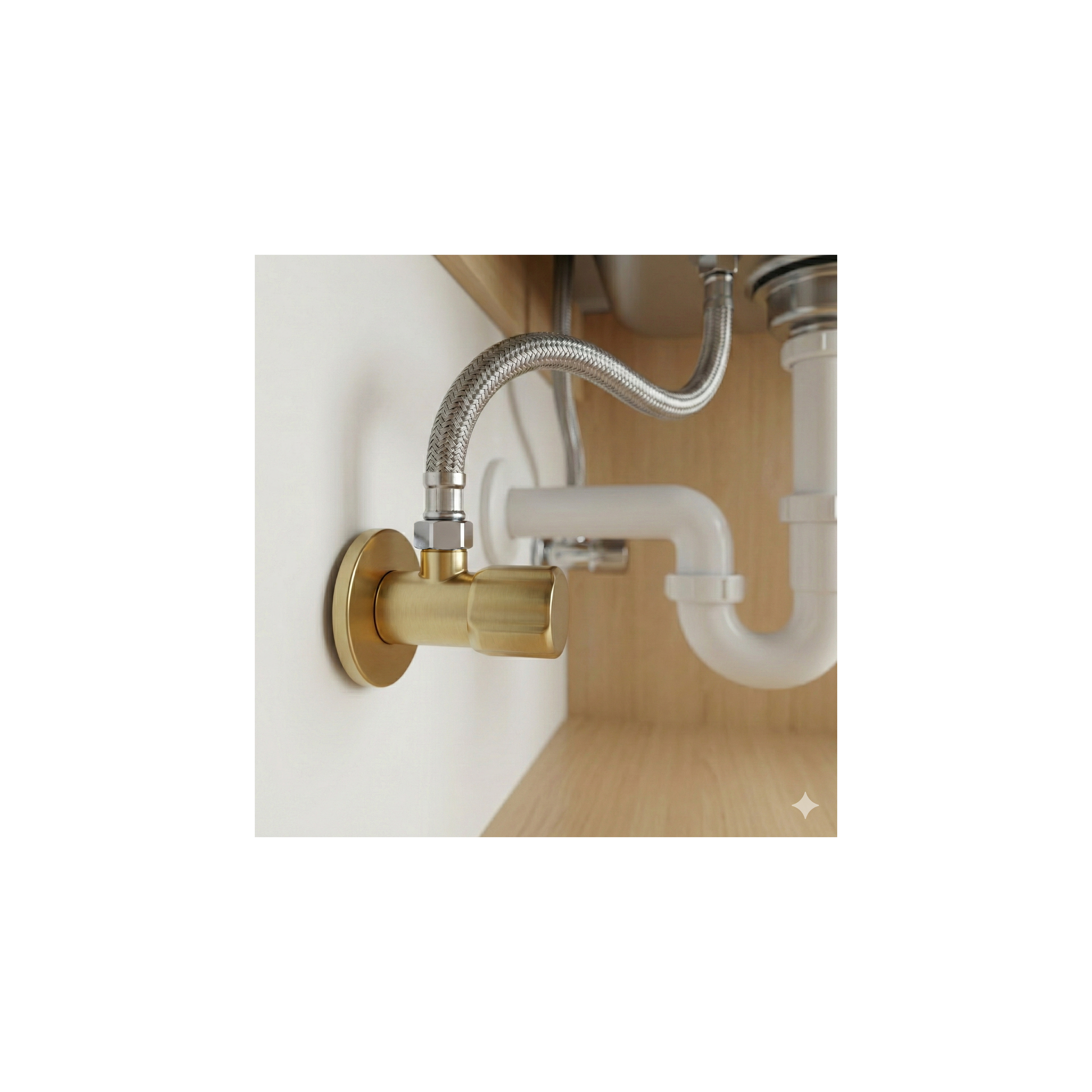 Eckventil 02  1/2" x 3/8" Brush Gold