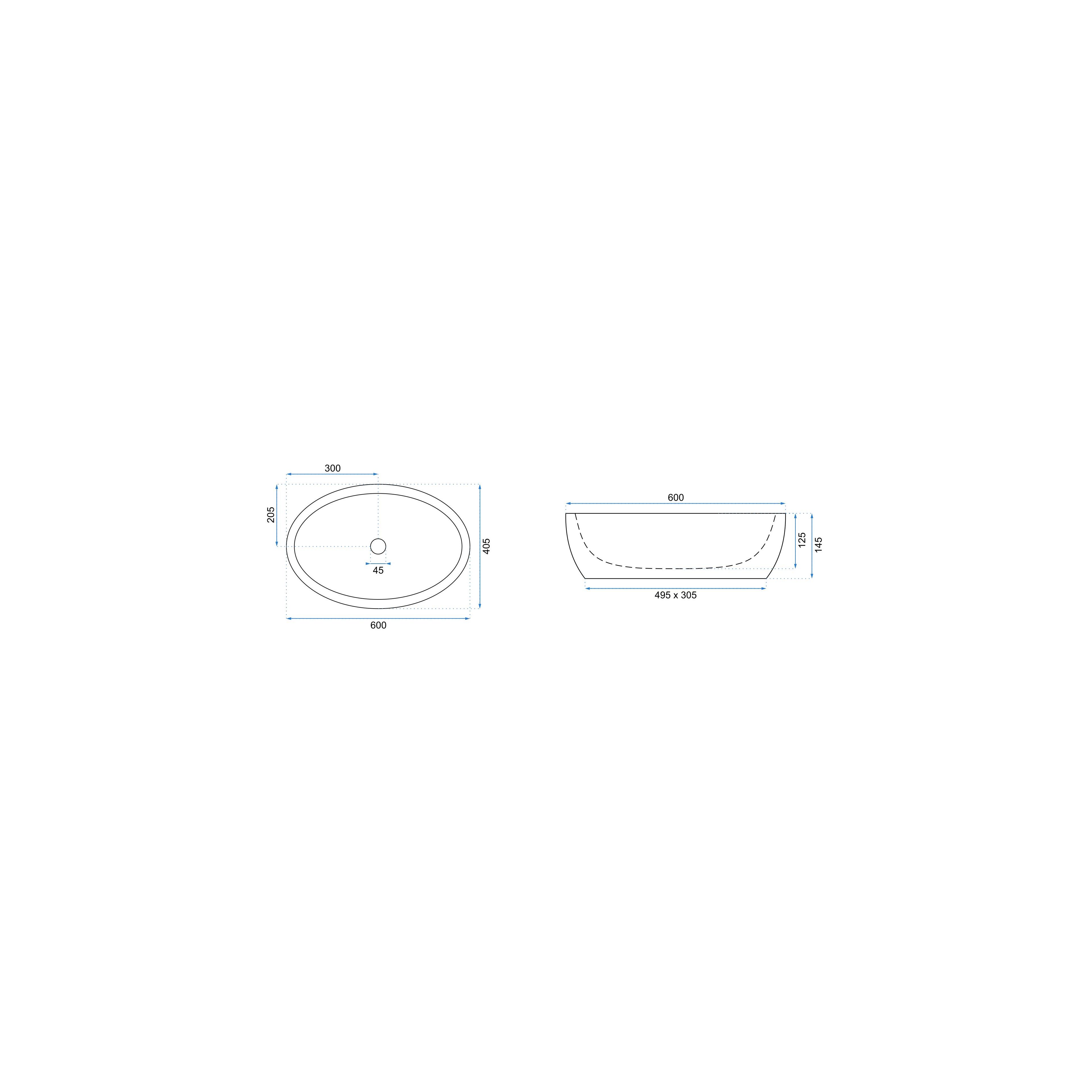 Countertop Basin Rea Meryl Black / Gold