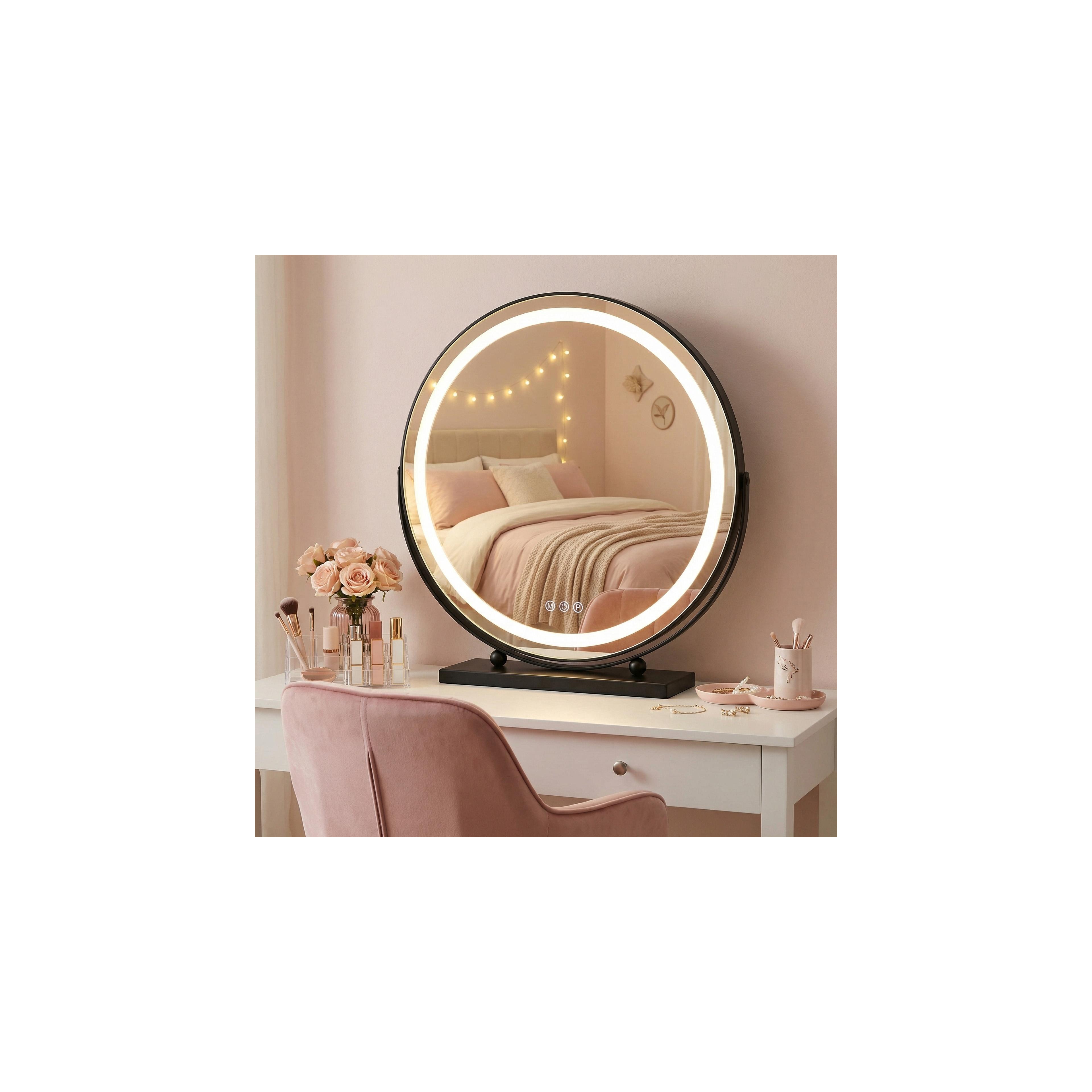 Spiegel LED MAKE-UP Black 50 cm