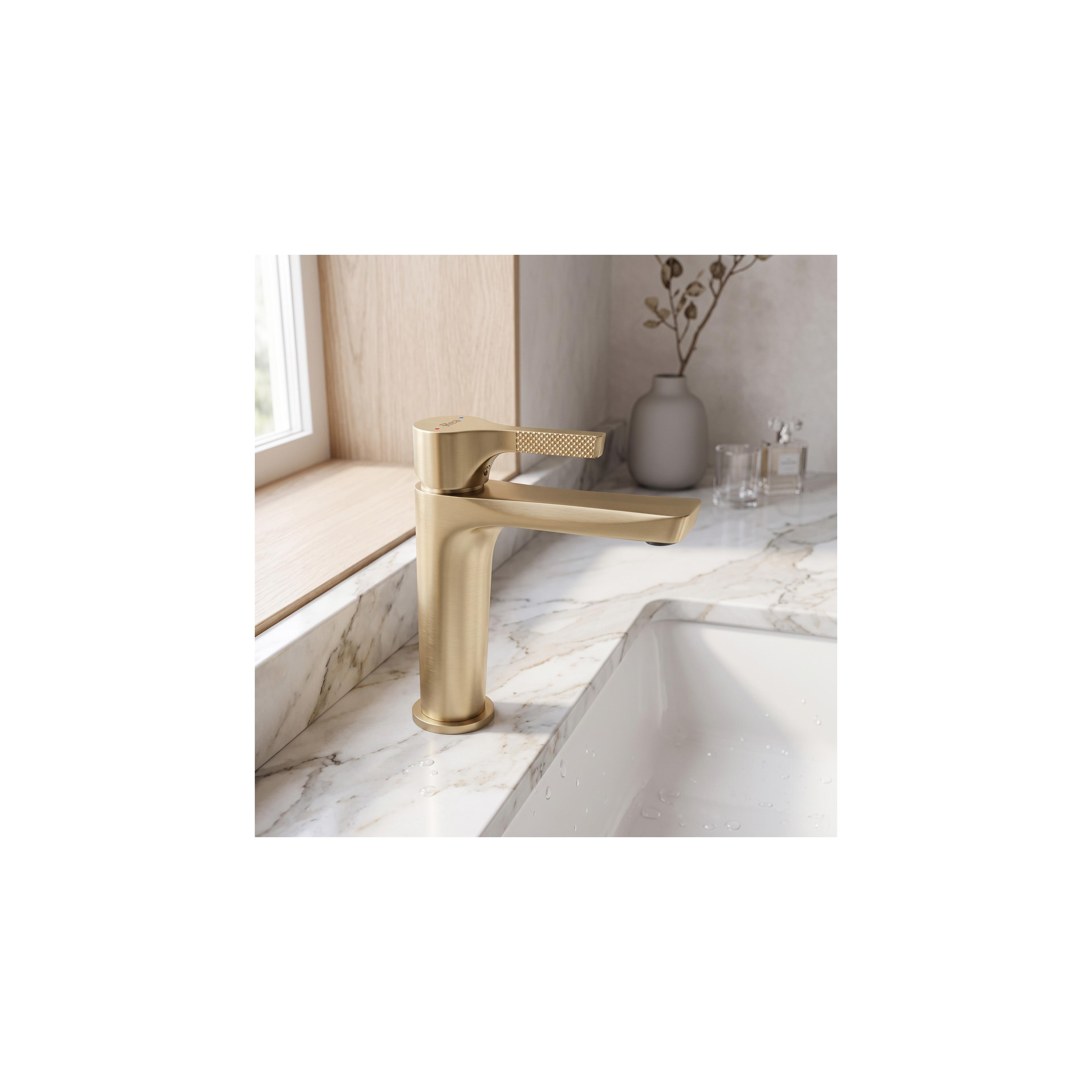 Tvättställsblandare PREMIUM REA Maxim Brush Gold Low